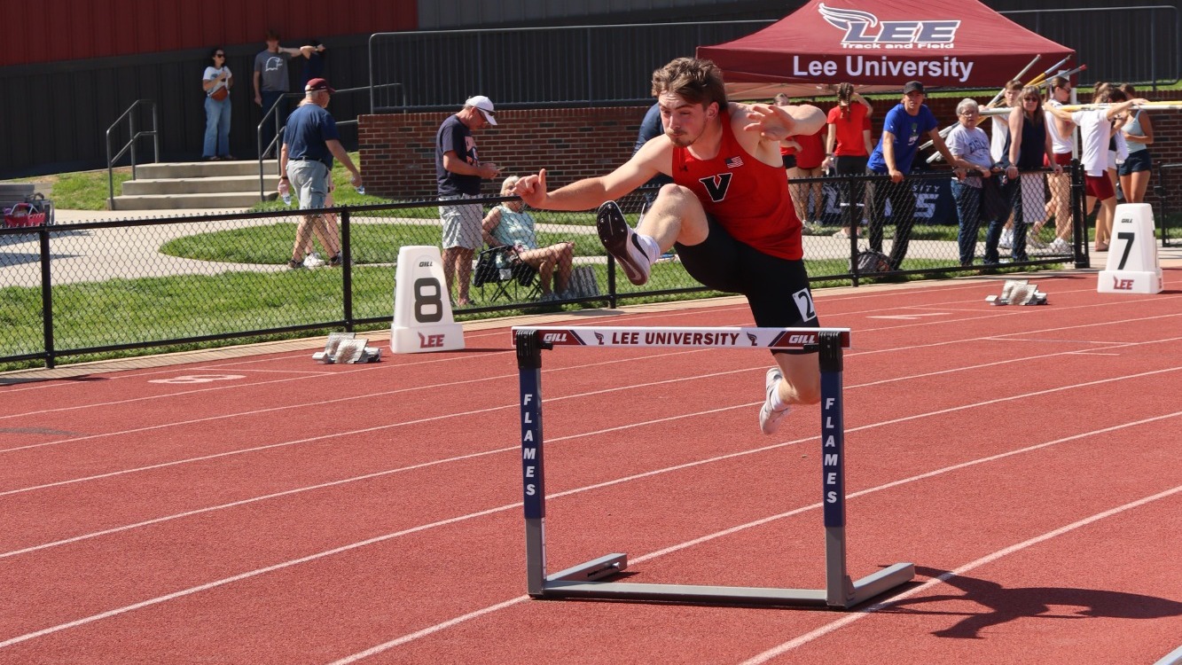 Men's Hurdler hurdles the hurdle at Lee - 2026