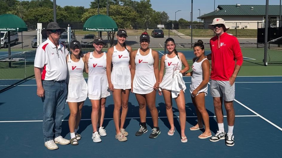 Women's Tennis Team Poses for Group Photo before playing in the SAC Tournament -- 2025-26