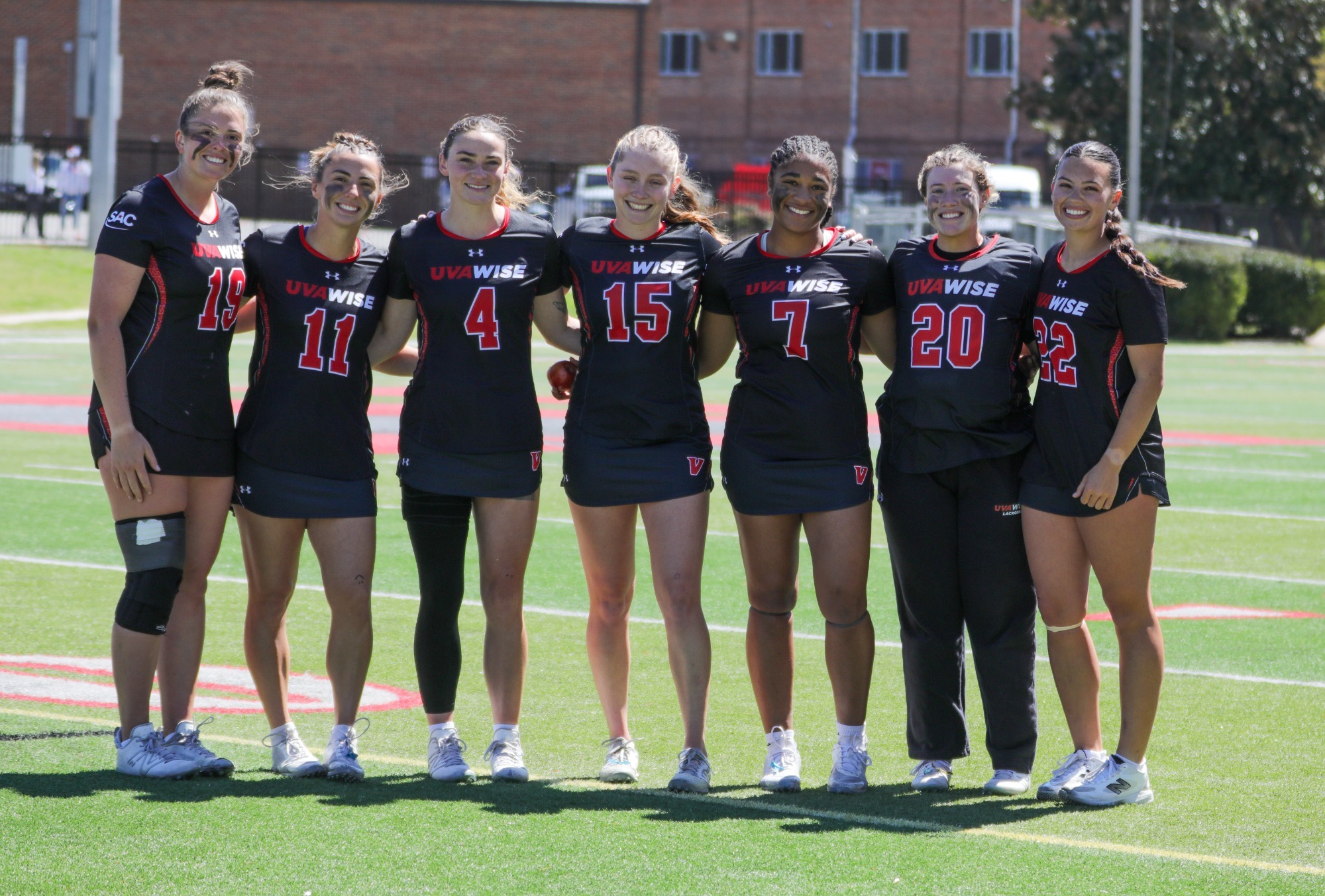 Lacrosse Seniors pose before the game at Newberry - 2026