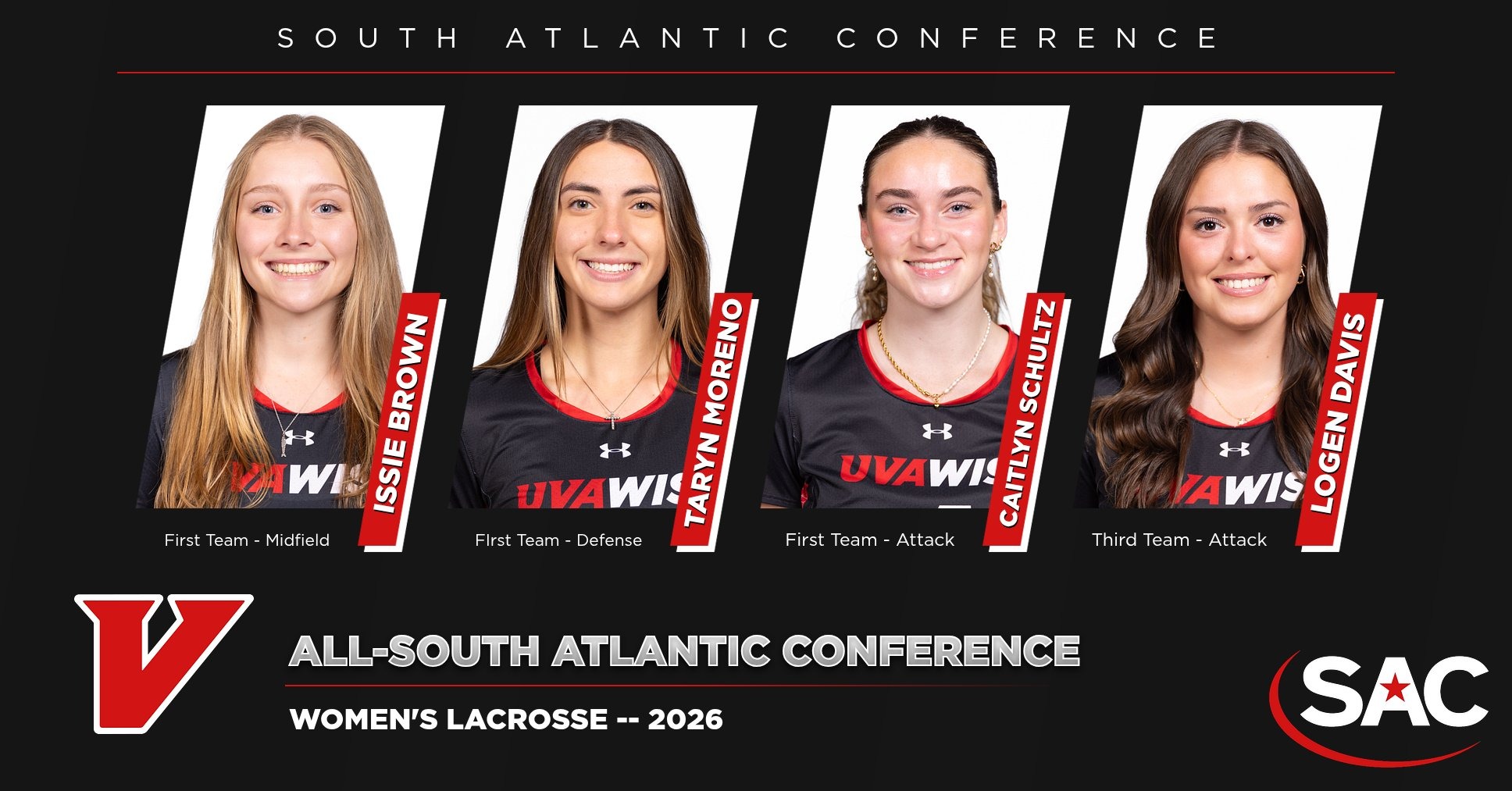 Lacrosse All-Conference Players Portraits listing their awards - 2026