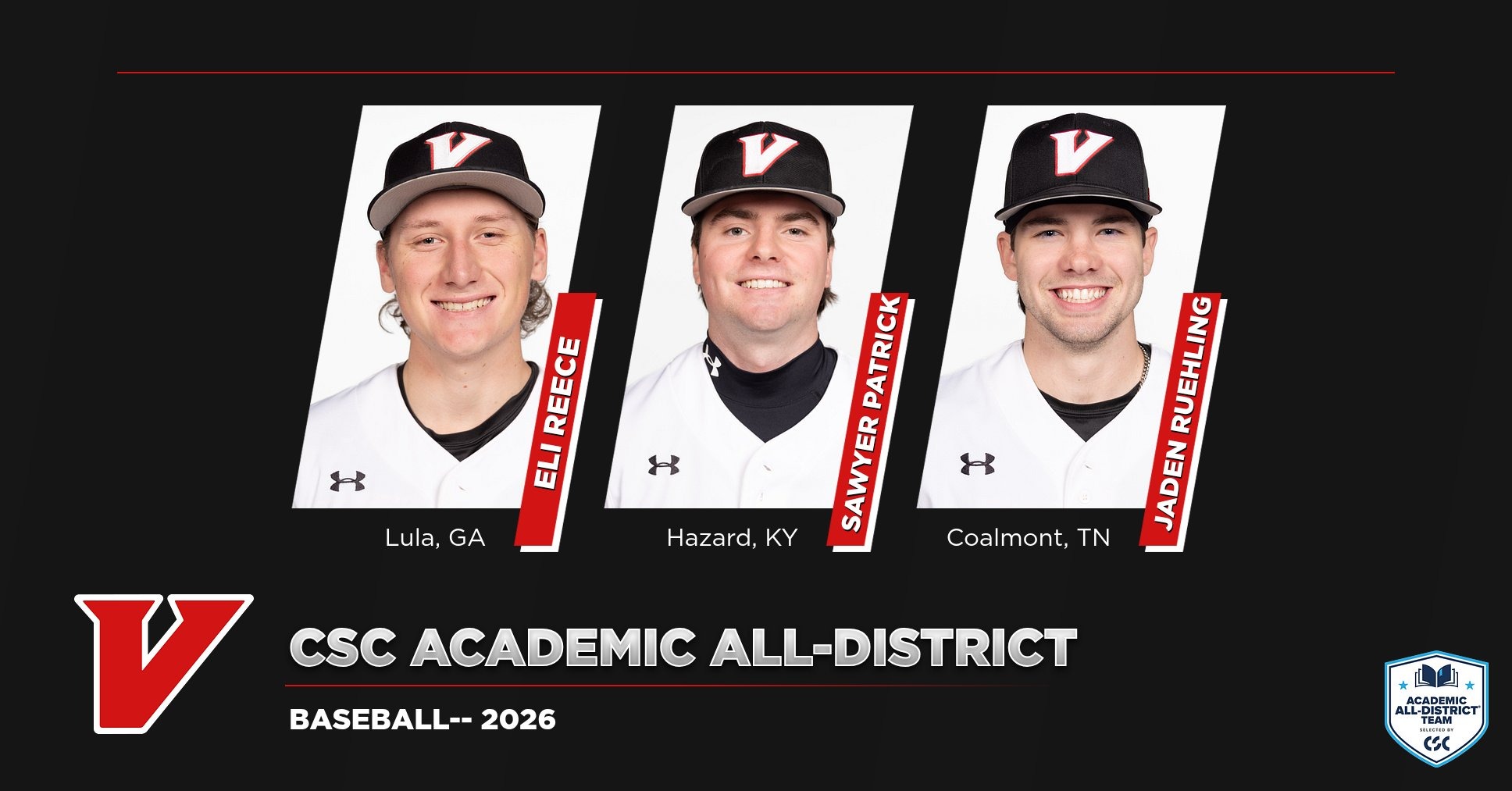 Baseball Academic All-District graphic 2026