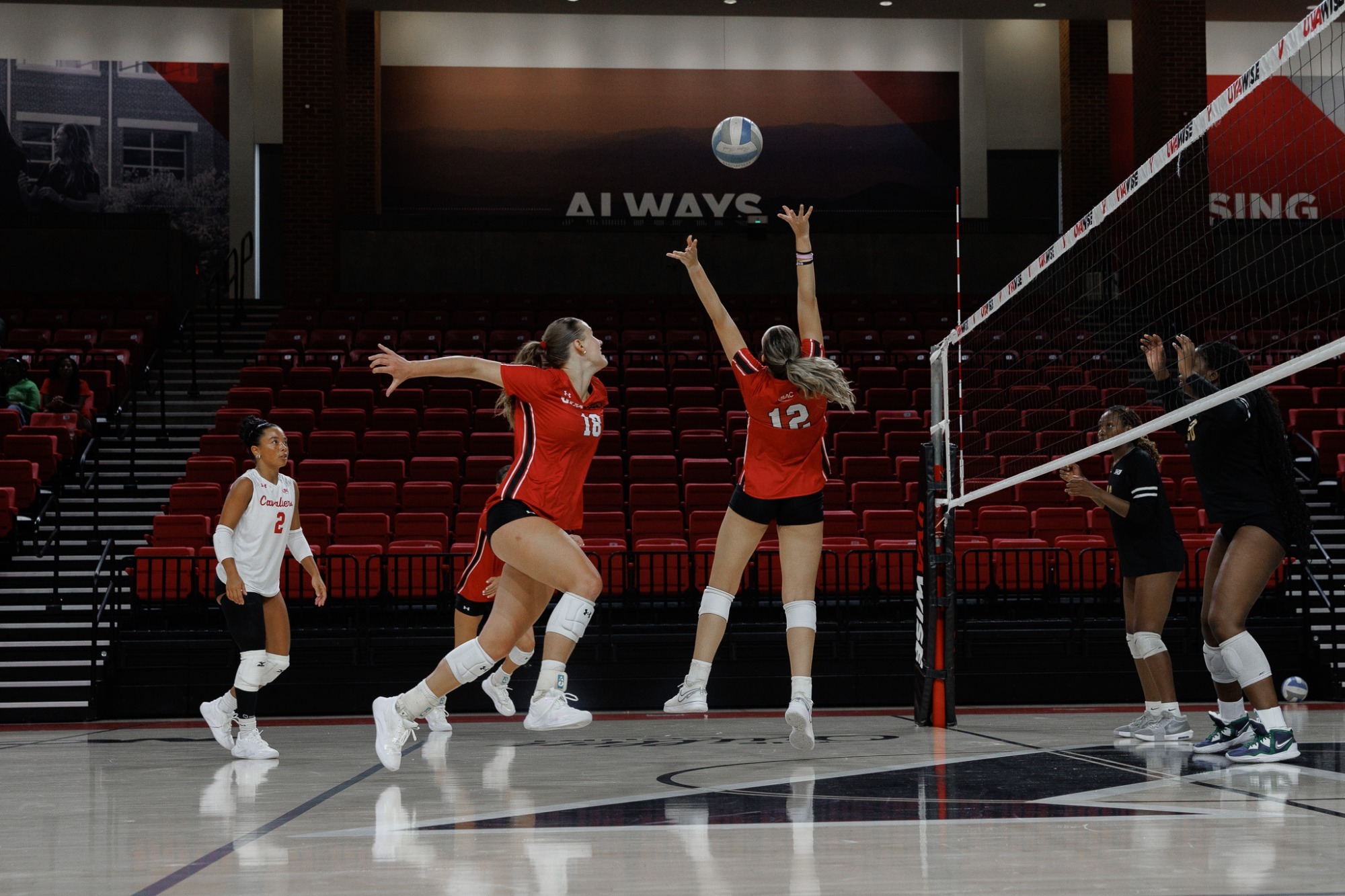 Madilyn Pardue sets the ball in the 2026 VB scrimmage