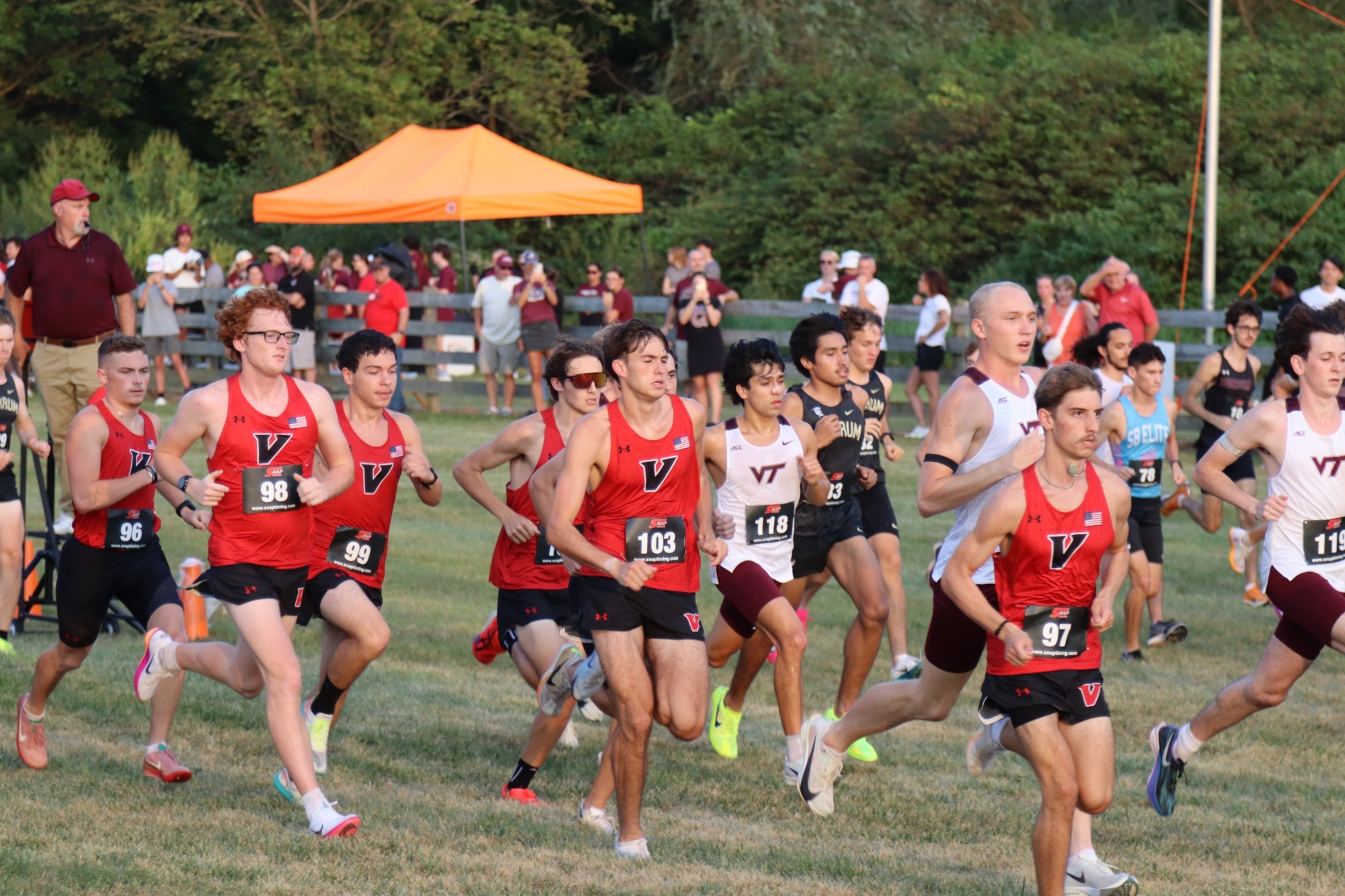 Men's XC Runners at the start of the Virginia Tech Invitational 2026
