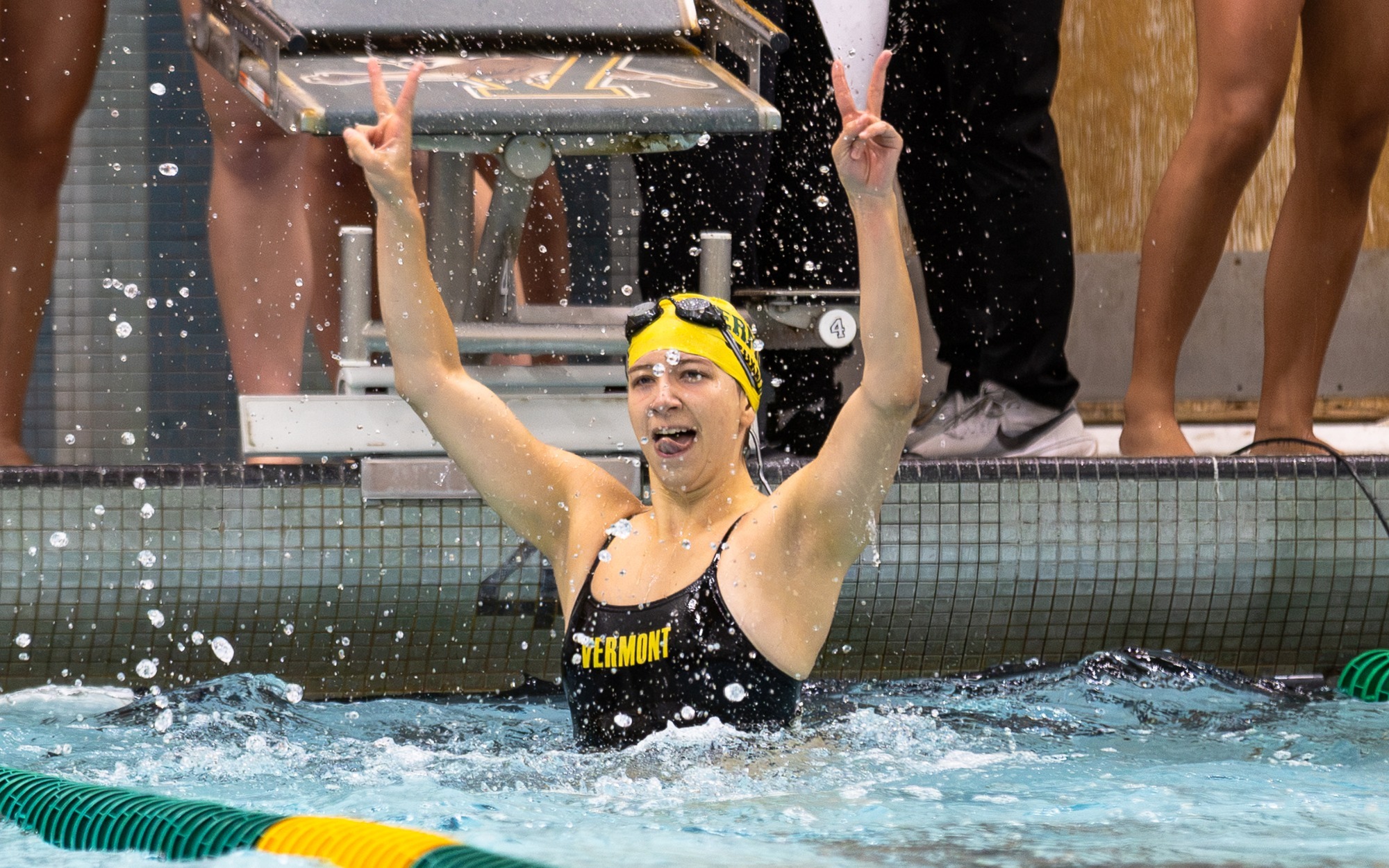 Szukala Celebrates 50 Free Win Vs NU