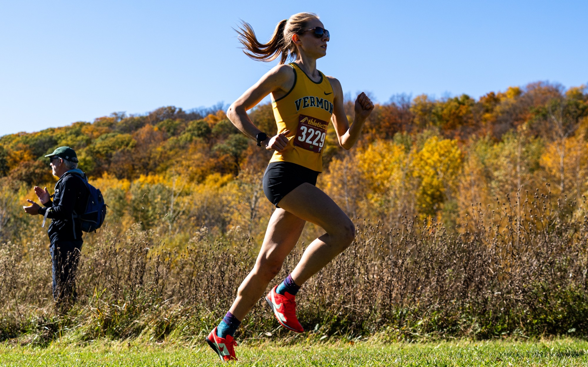 Siena Stanley leading the pack at the Fall Foliage Invitational in St Albans
