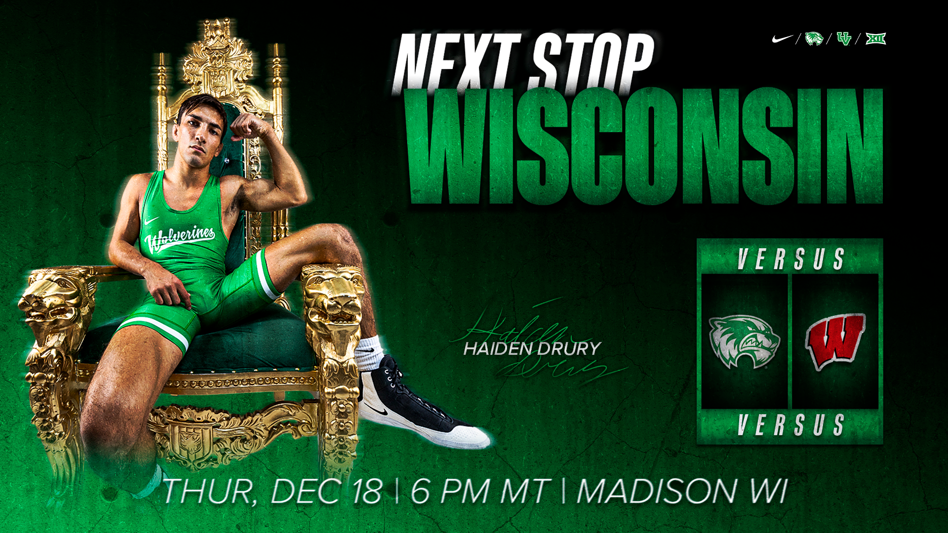 Haiden Drury at Wisconsin Preview Graphic Big Shoe