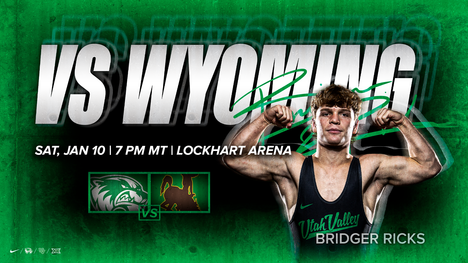 UVU Wrestling Preview graphic vs Wyoming