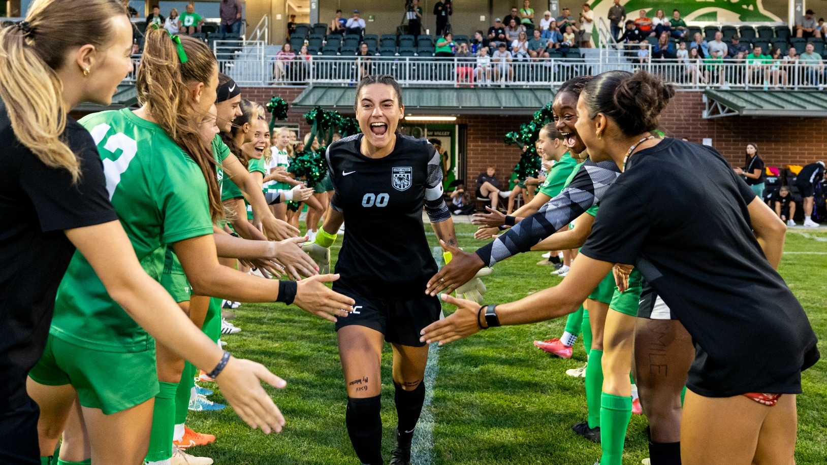 Leah Wolf during player introductions