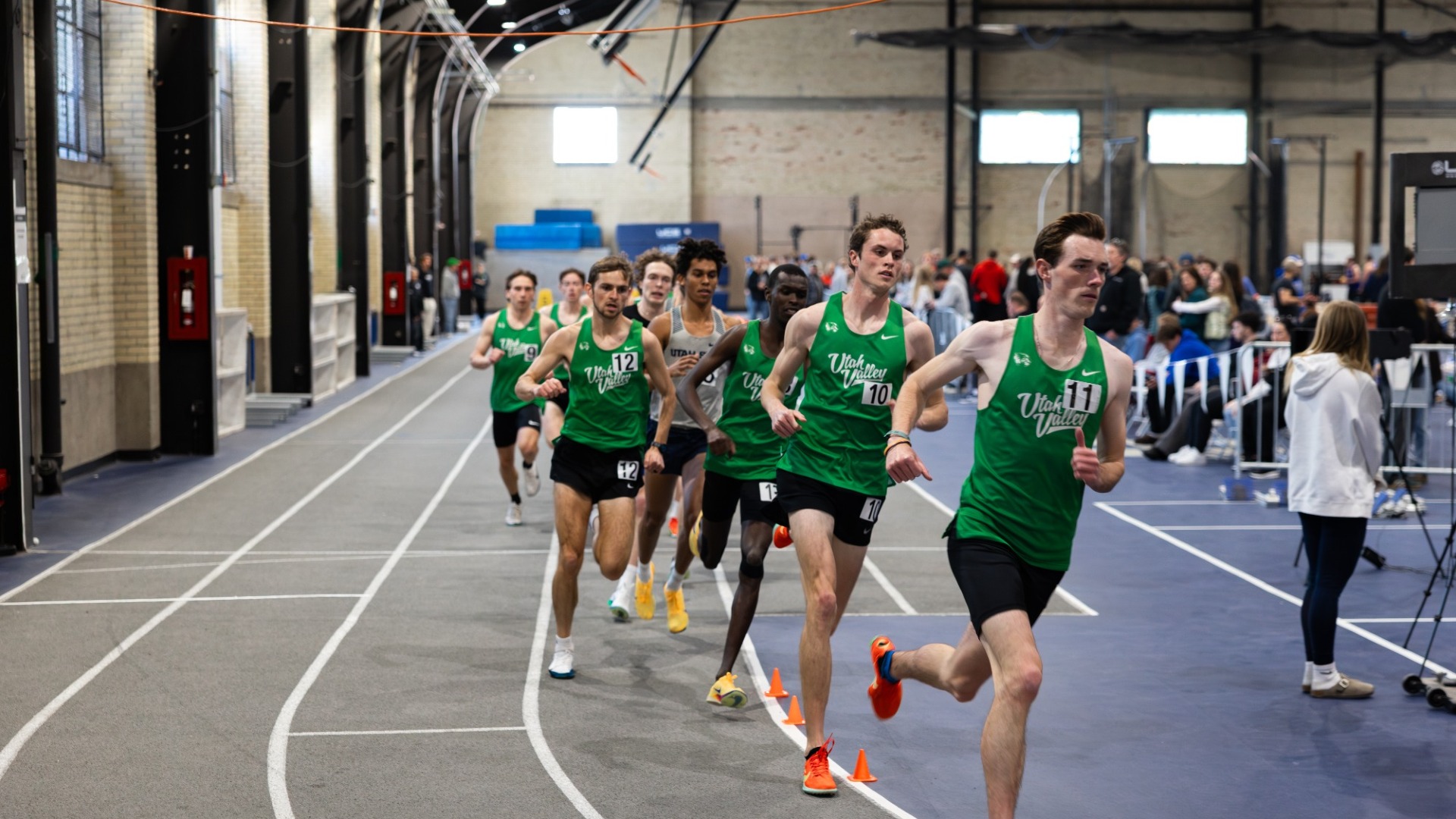 Porter Whitworth, Sila Kiplagat, Alex Hartshorn, and Jayden Fitzgarrald run the mile at Utah State.