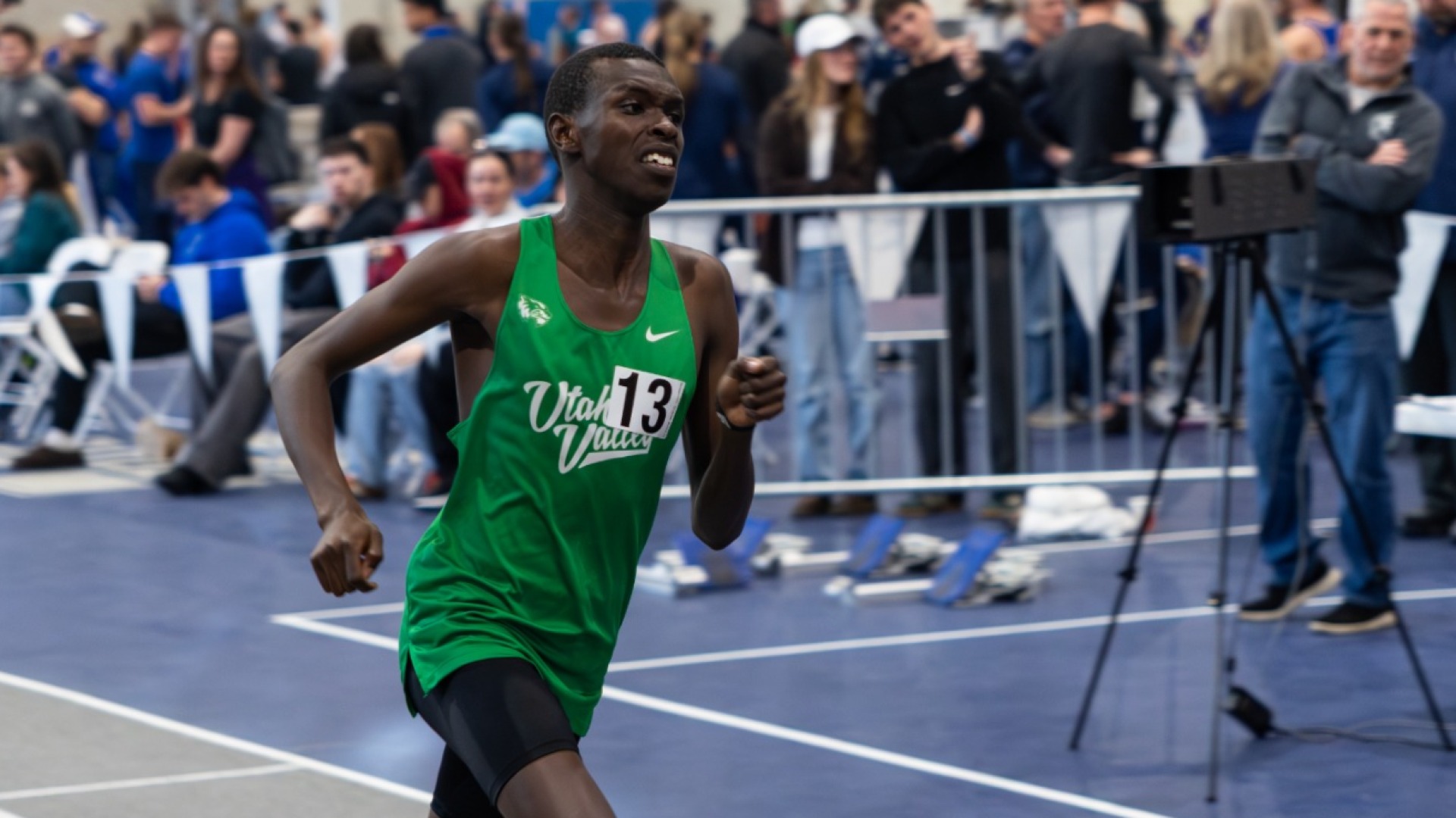 Sila Kiplagat runs the mile at Utah State.