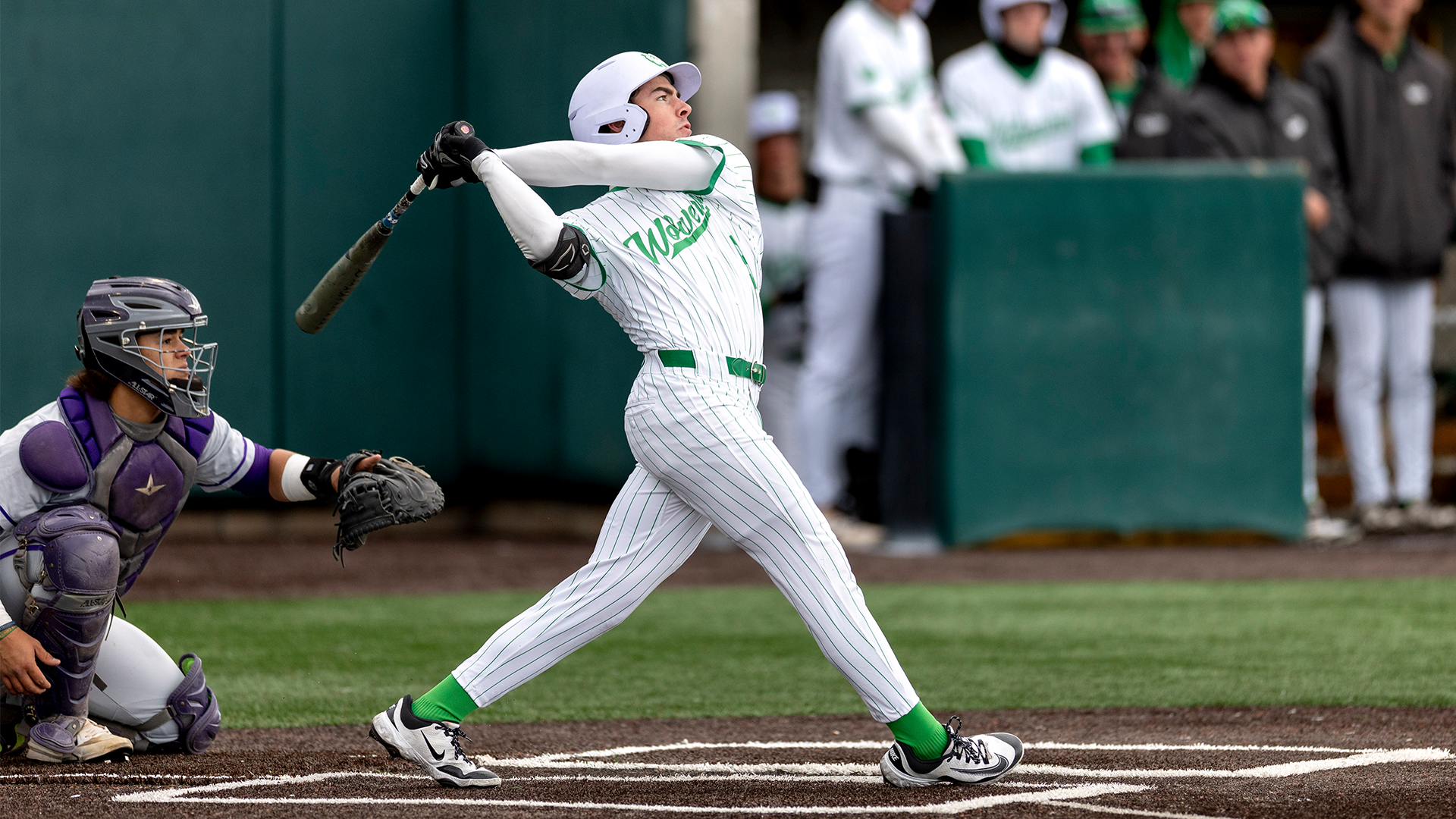 Luke Iverson swings against Tarleton State