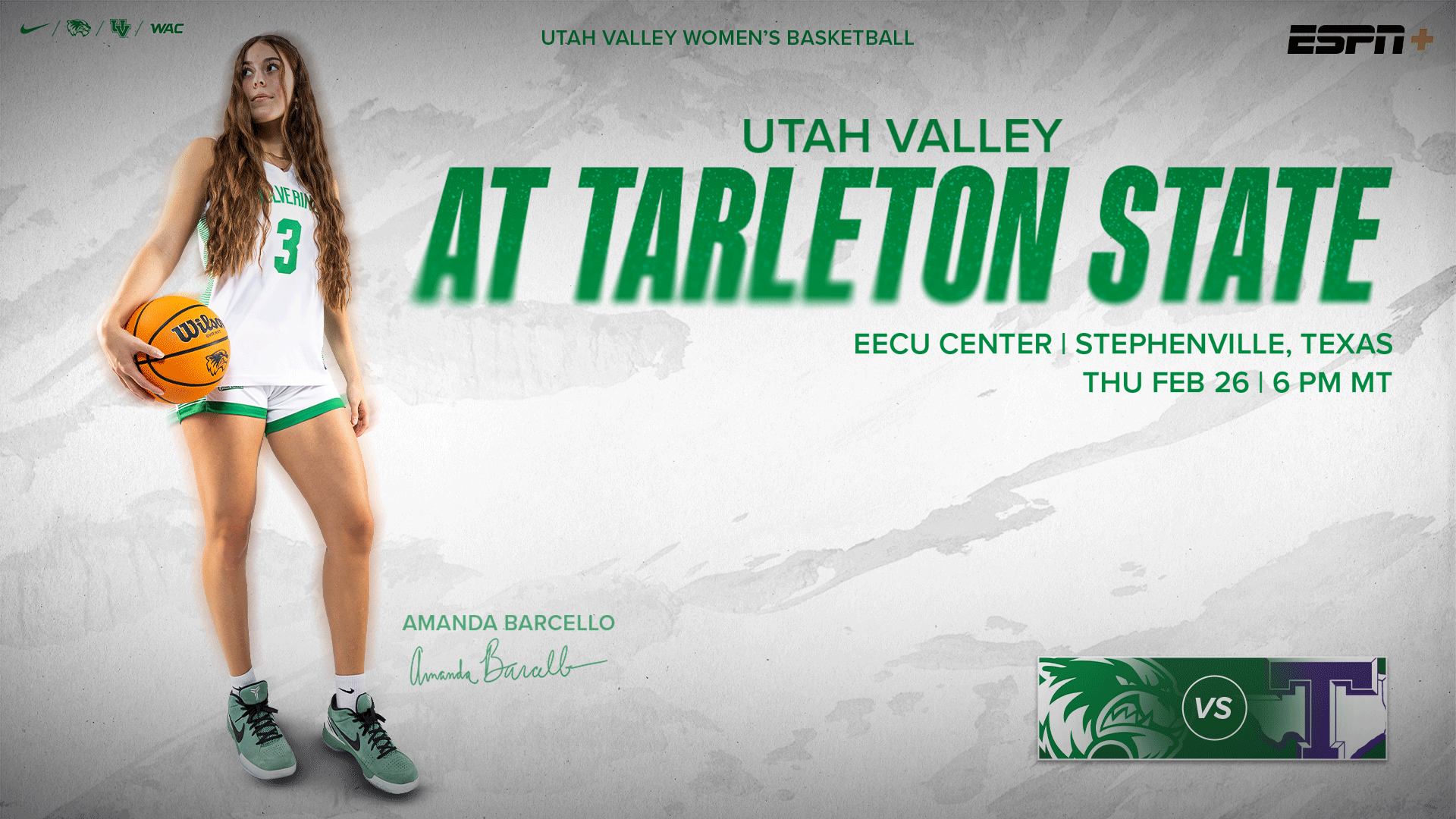 Amanda Barcello Website Preview for Tarleton State