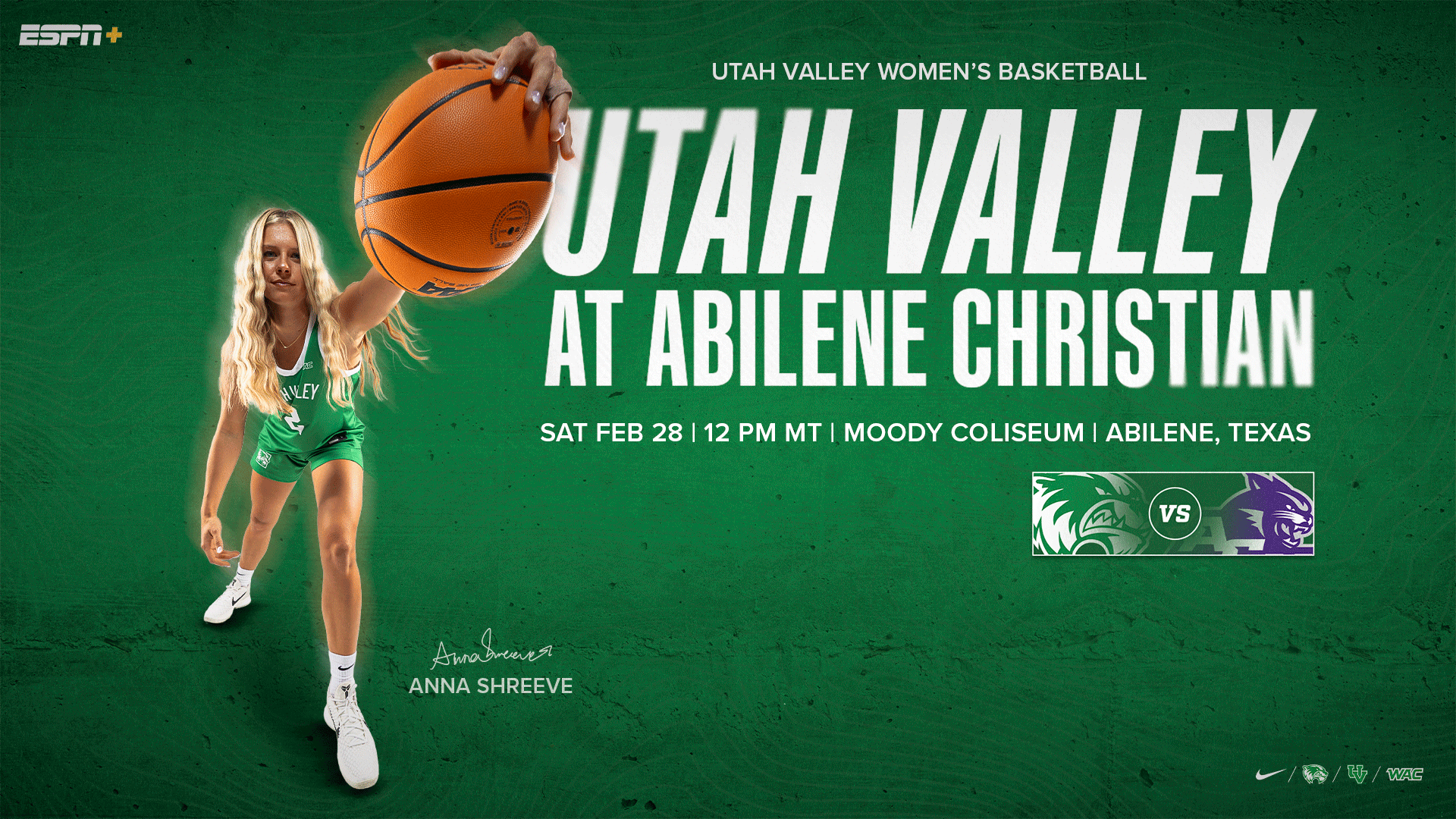 Anna Shreeve on WBB graphic for Acu