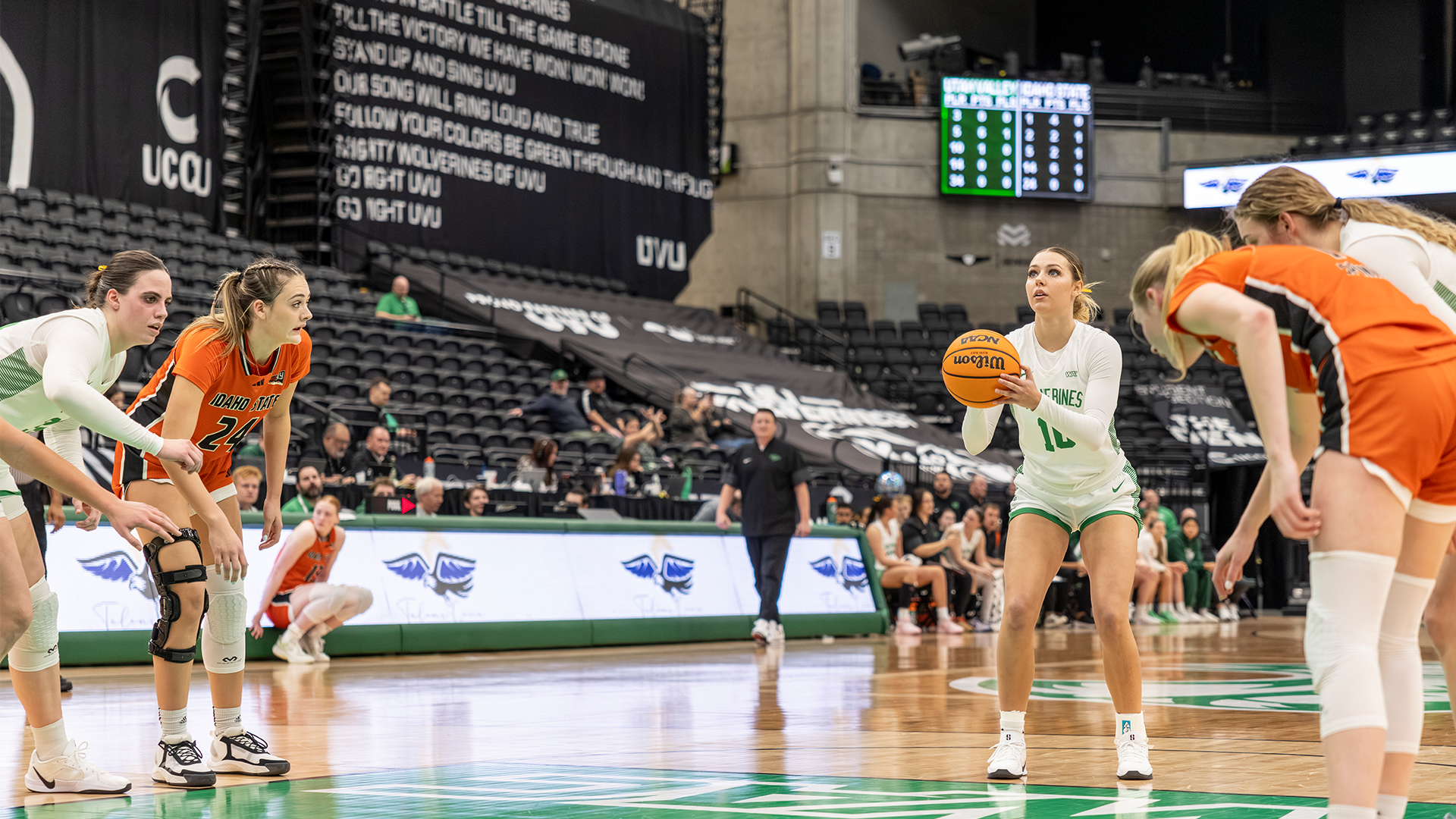Saige Gibb at the line vs. Idaho State