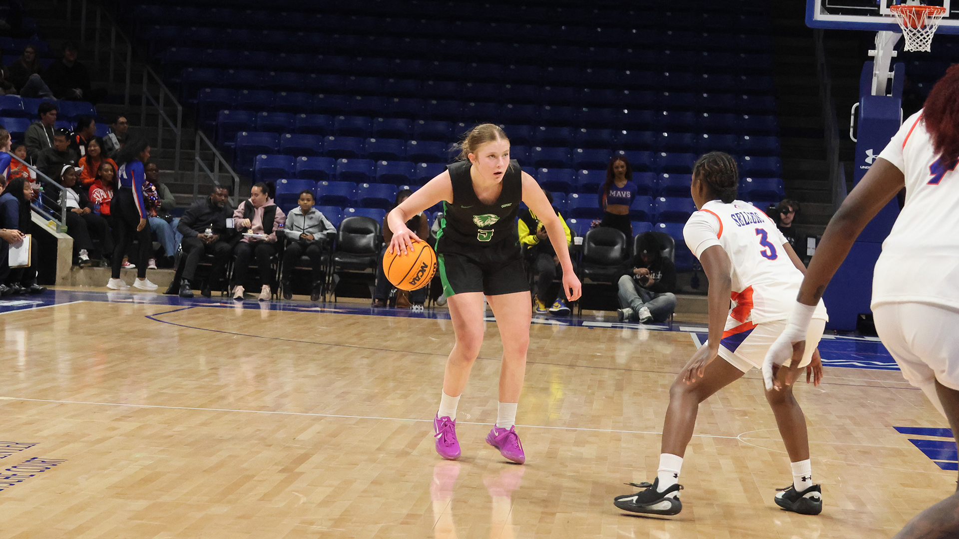 Cambree Blackham dribbles vs. UT Arlington