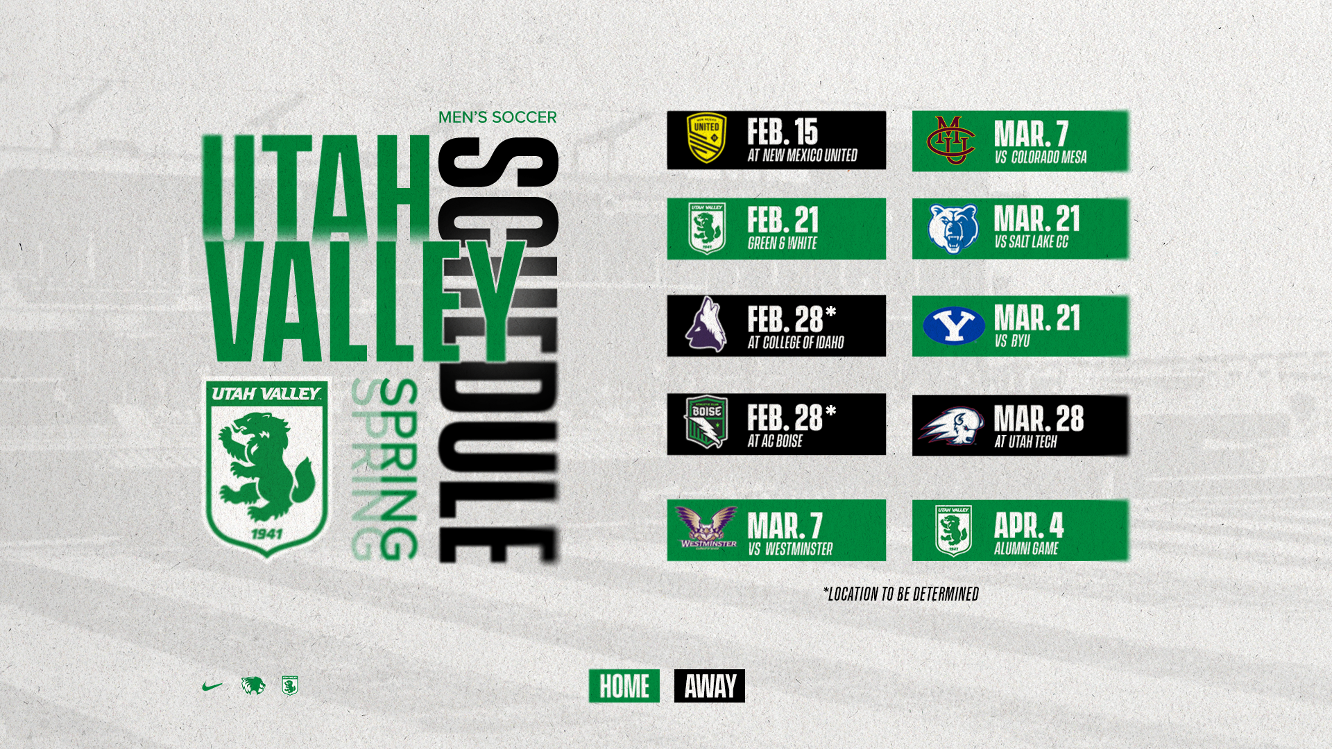 2026 Men's Soccer Schedule