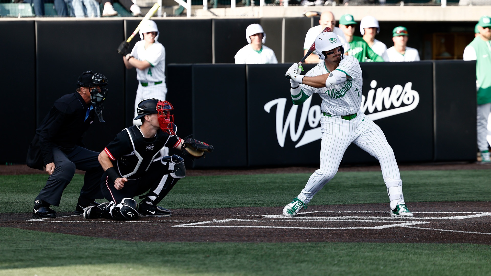 Hunter Katschke swings against Cincinnati