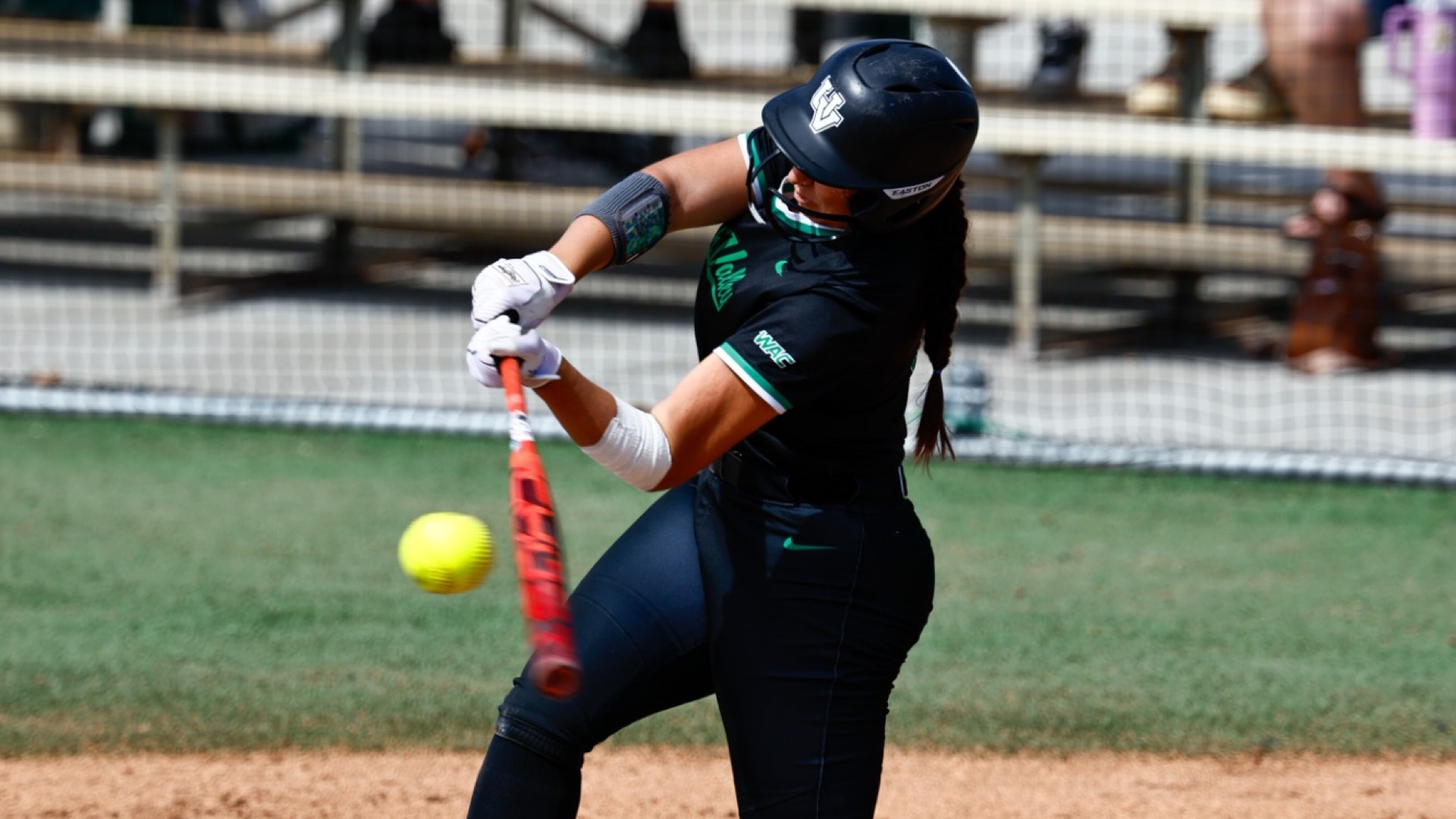 Tatum Hall hits the ball vs Utah Tech
