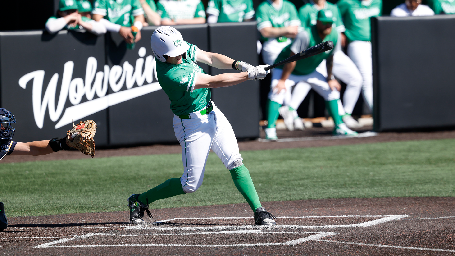 Mason Strong at the plate vs. UNC