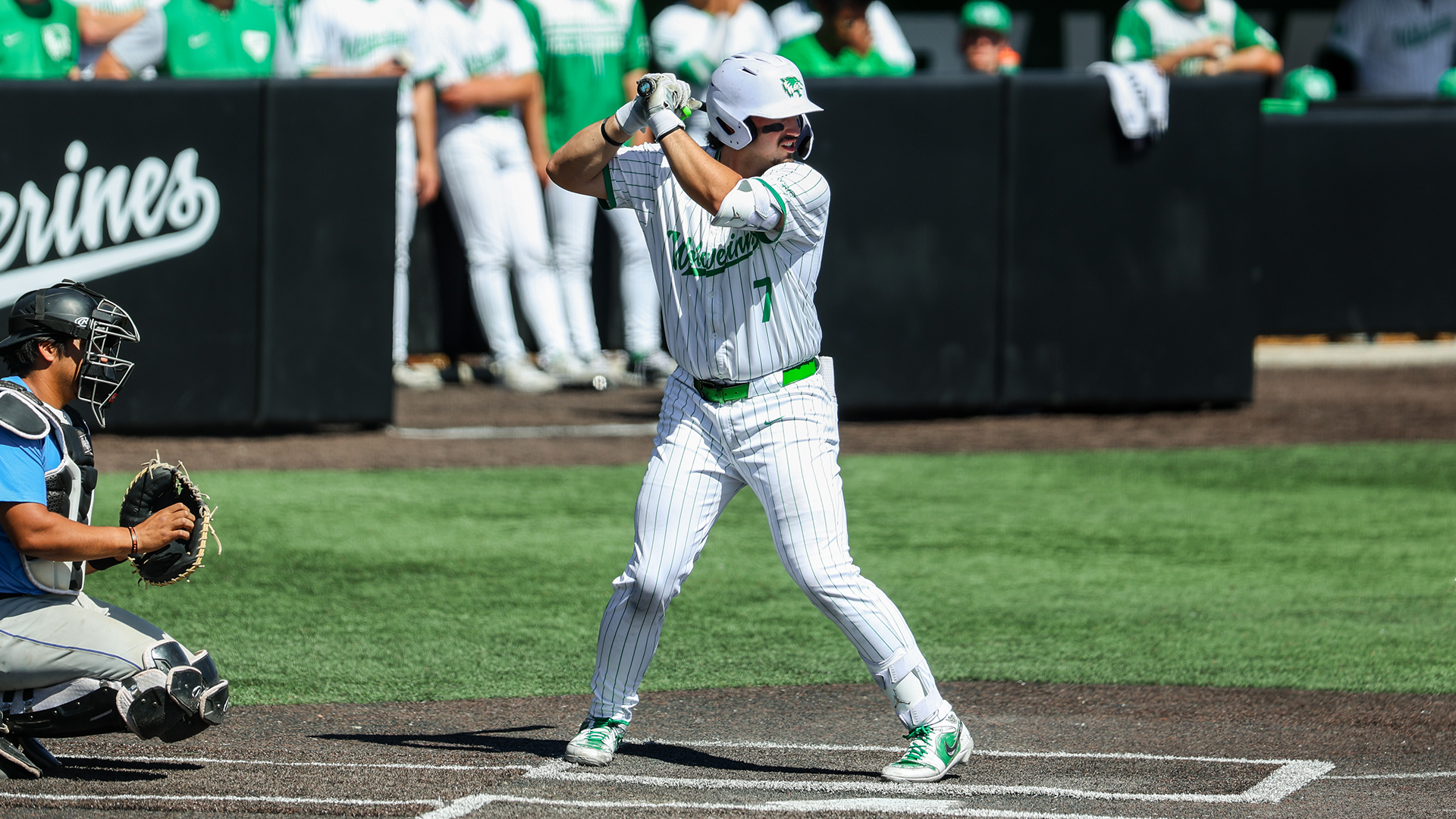 Hunter Katschke in the batter's box against Cal State San Bernardino