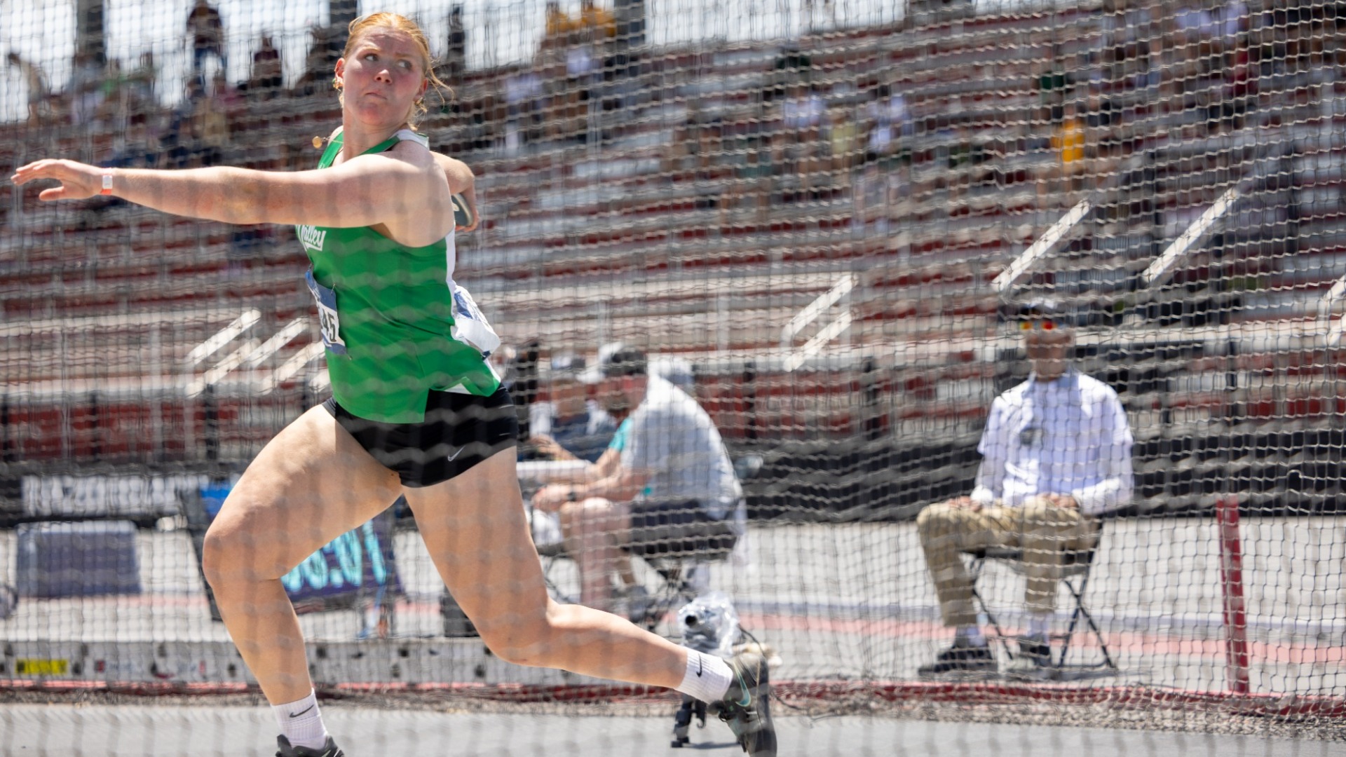 Grace Degarimore in the discus at NCAA West Regionals