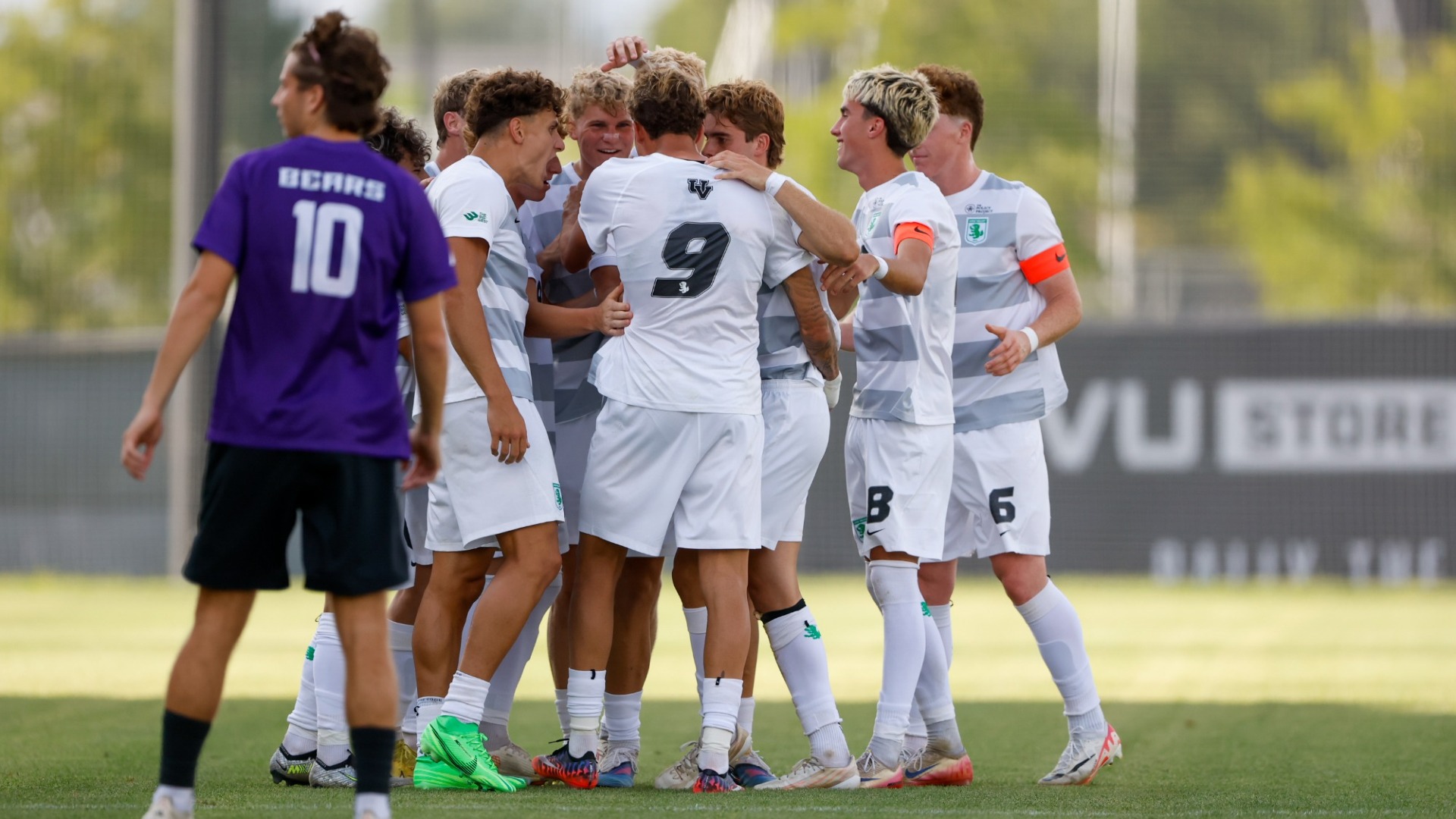 Team goal celebration for Nil Grau's goal