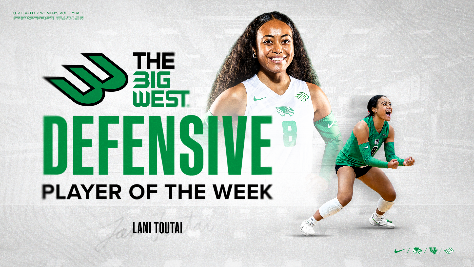Lani Toutai Big West Defensive Player of the Week