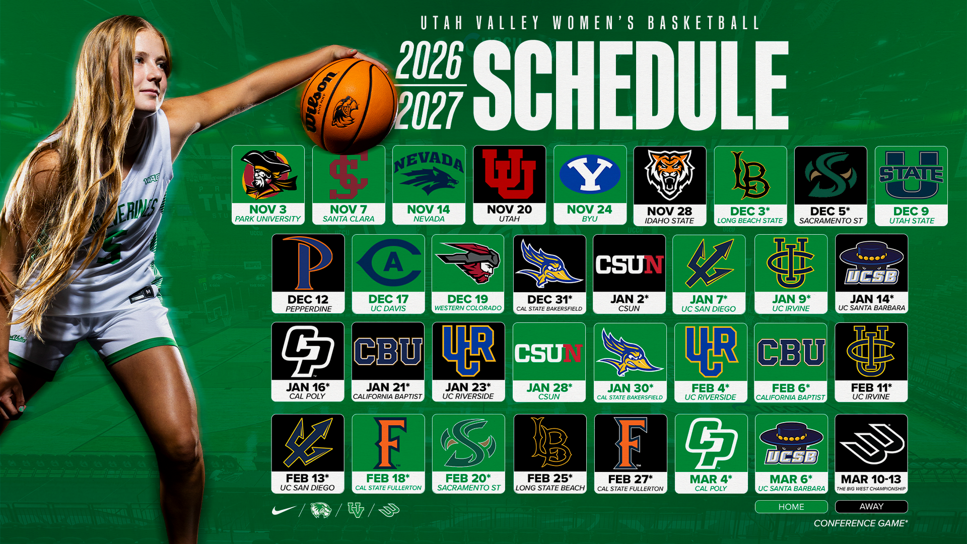 2026-2027 Women's Basketball Schedule Graphic