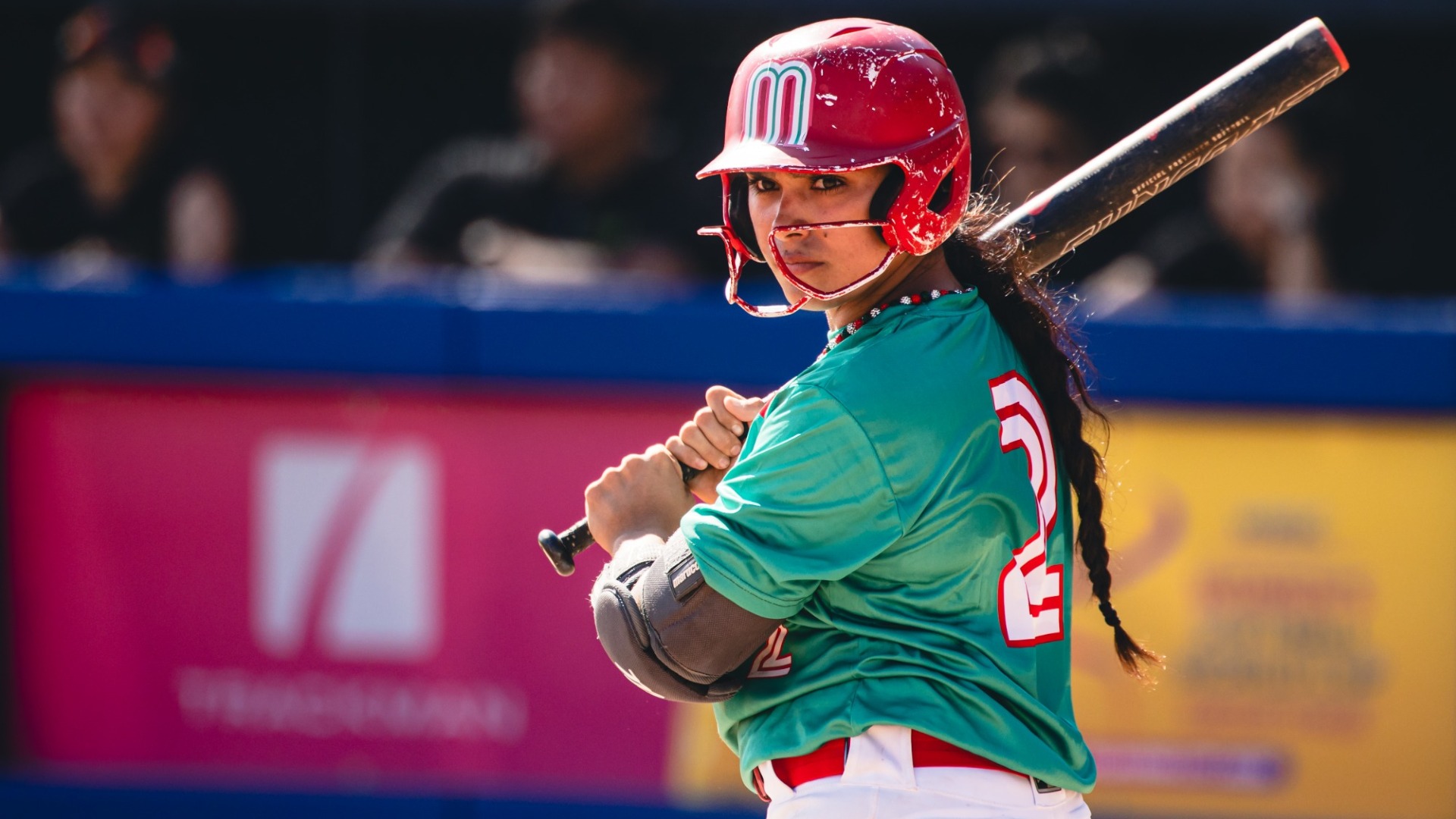 Linnah Rebolledo with the Mexico National Team at the WBSC World Cup group stage