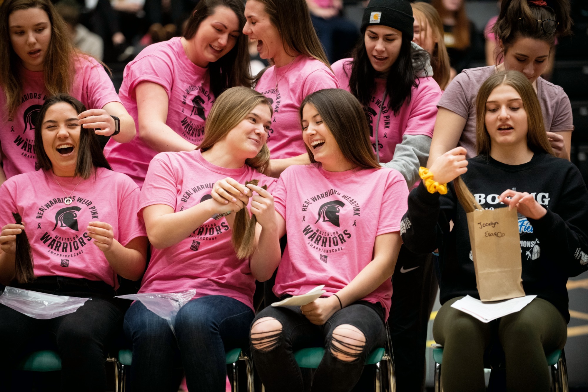 Think Pink hair cutting