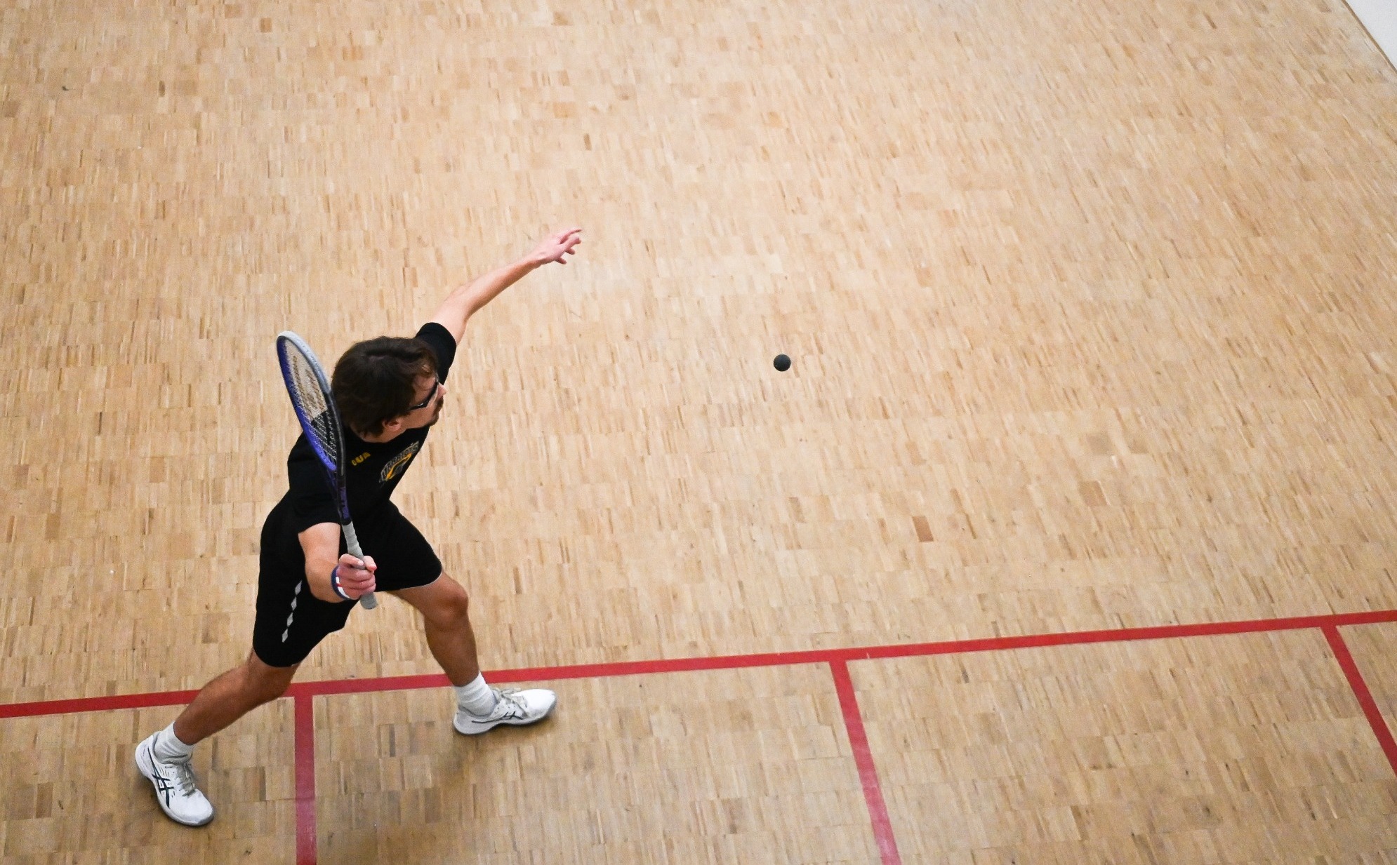 Warrior hitting the ball.