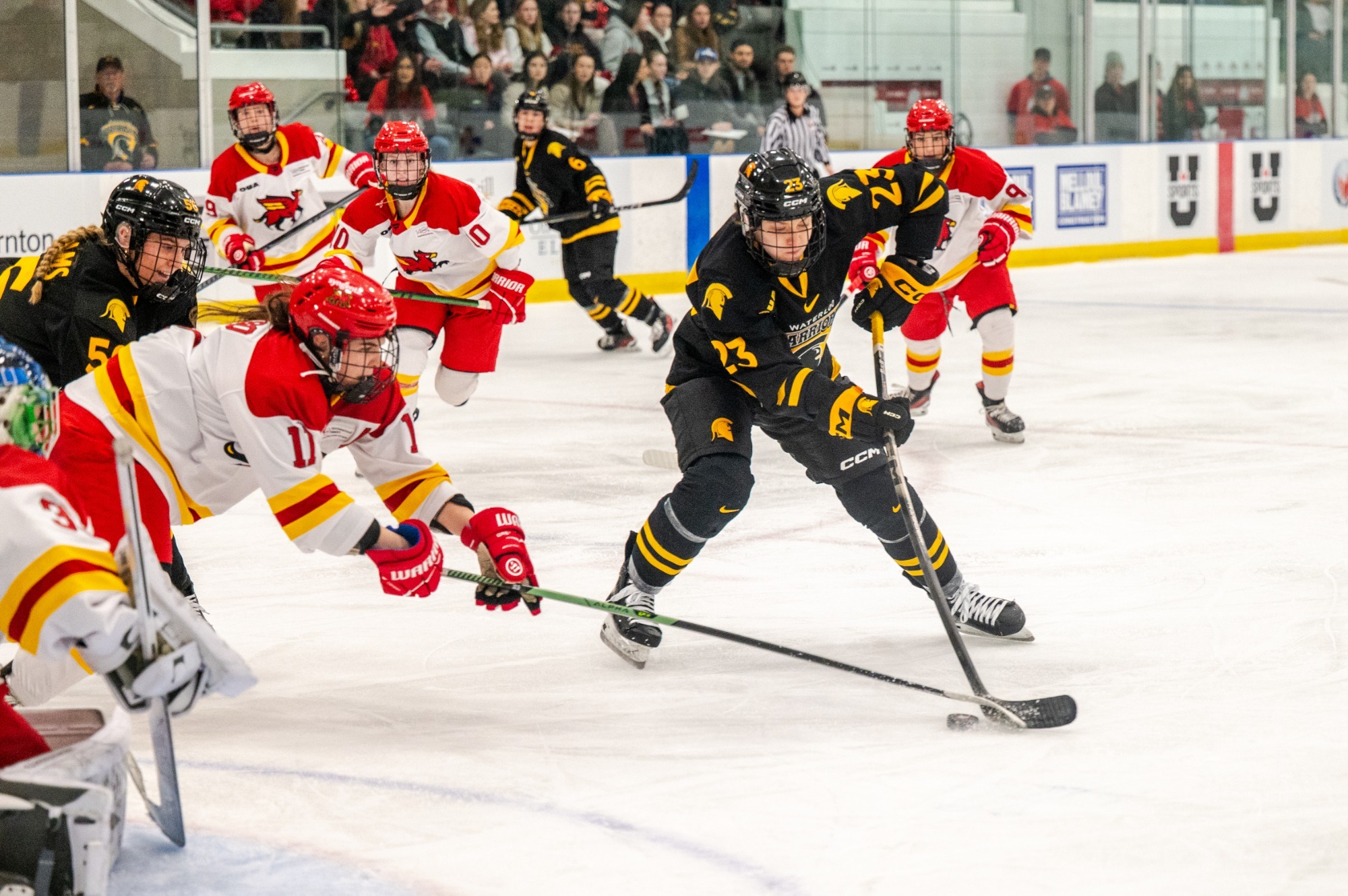 Keiara Raitt with a chance against Guelph