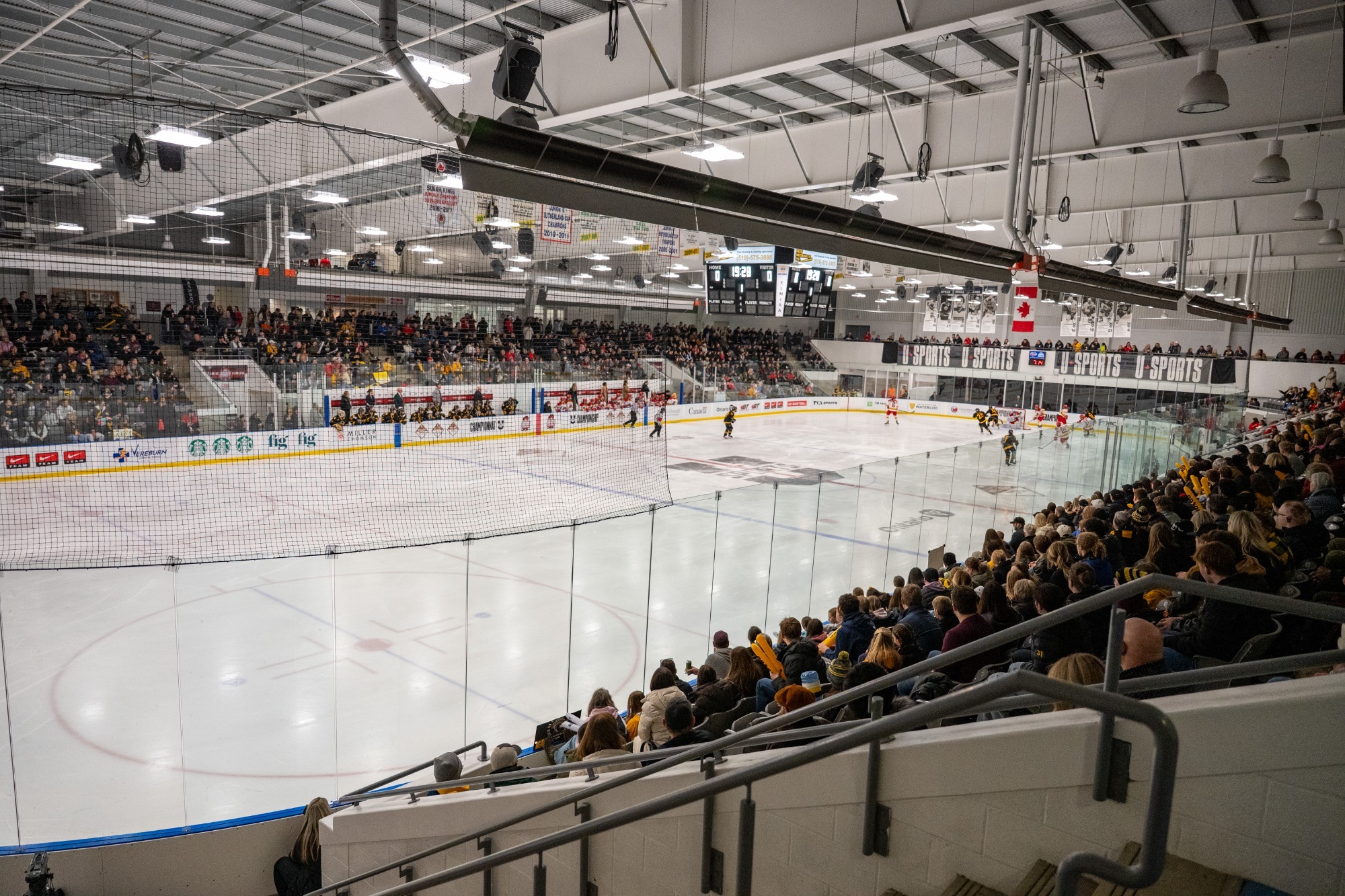 A view of a full crowd at the 2026 Miller Waste U SPORTS Women's Hockey Championship
