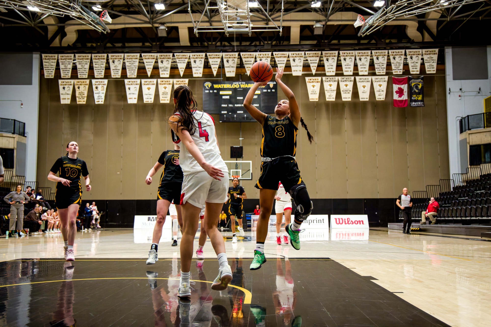 Ghiselle Poblete goes up for a tough finish.