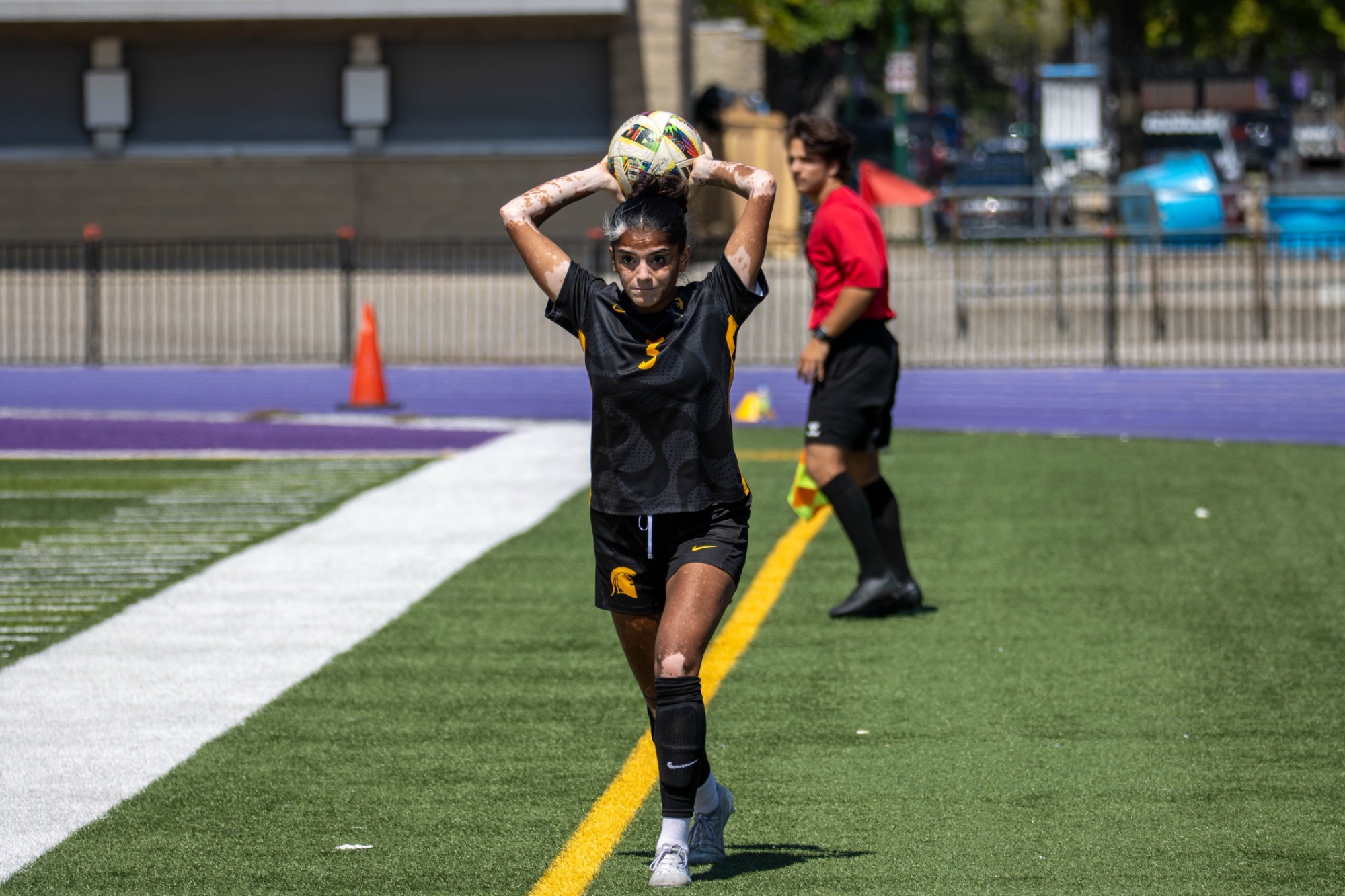 Priyanka Chakravarti makes a throw-in