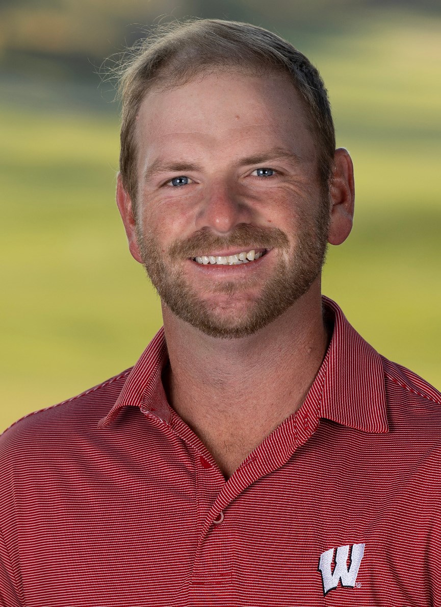 Headshot of Assistant Coach Ross Thompson of the Wisconsin Badgers Menâ??s Golf Team, Friday, Oct. 21, 2022 in Madison, Wis. (Photo by David Stluka/Wisconsin Athletic Communications)