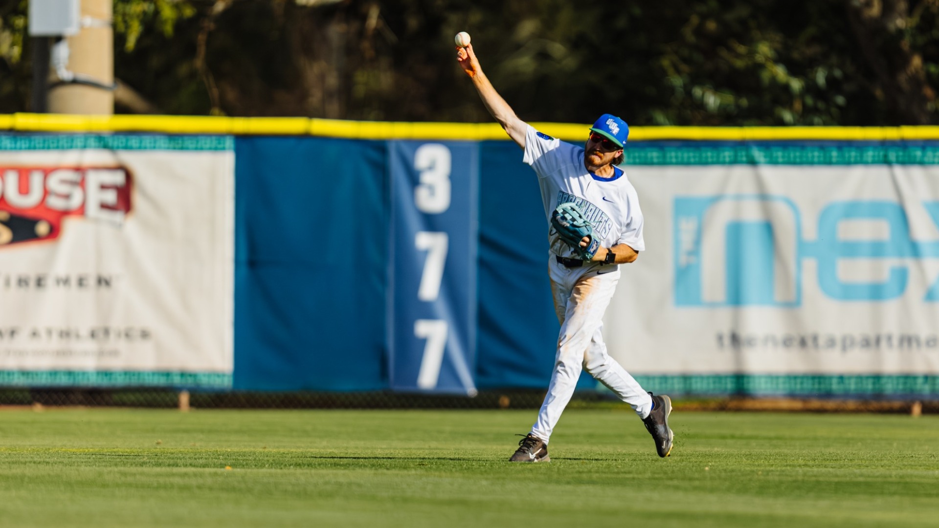 Zack Stokes making a play from center field