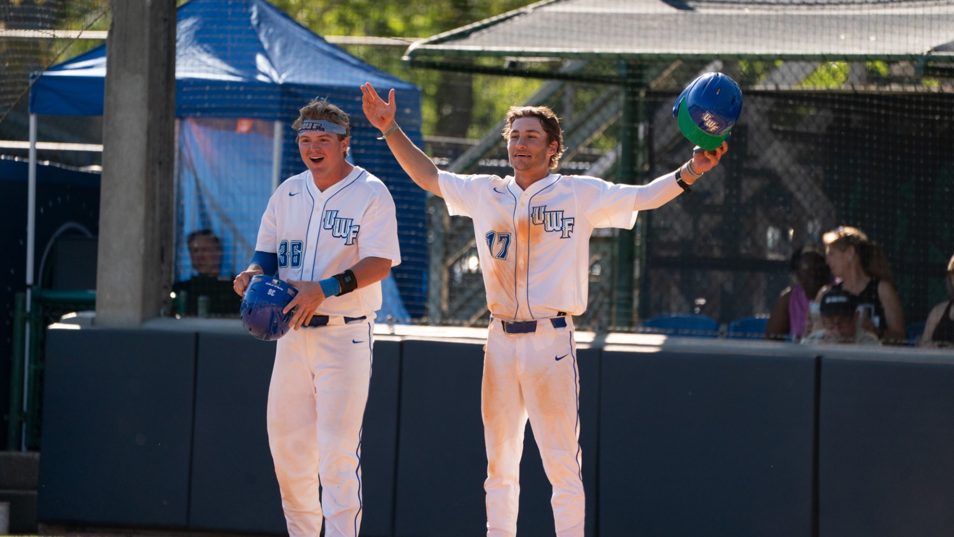 Gann Nobles & Jed Jones wait at home plate to celebrate