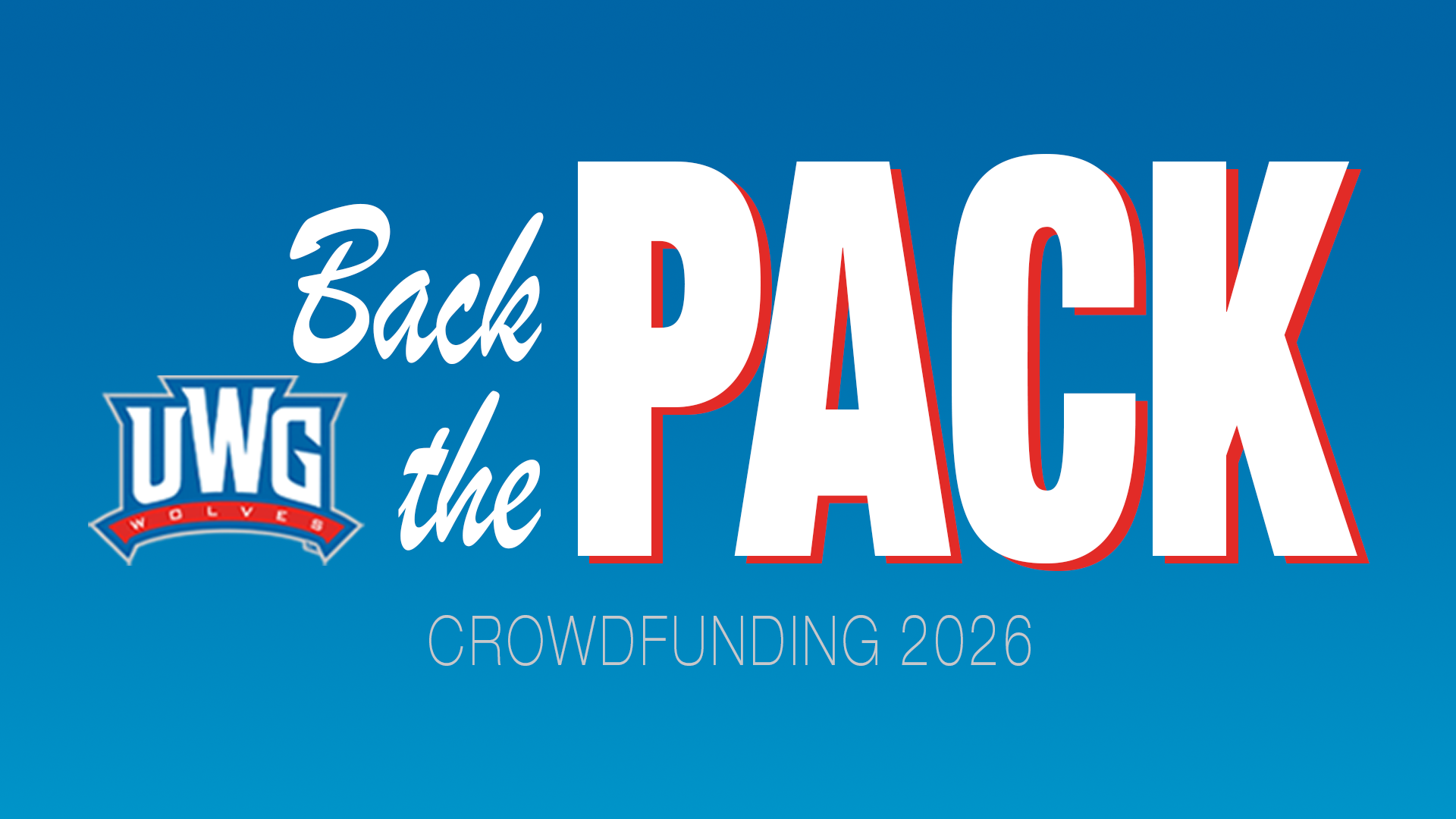 A promotional graphic for UWG Athletics' Crowdfunding 2026