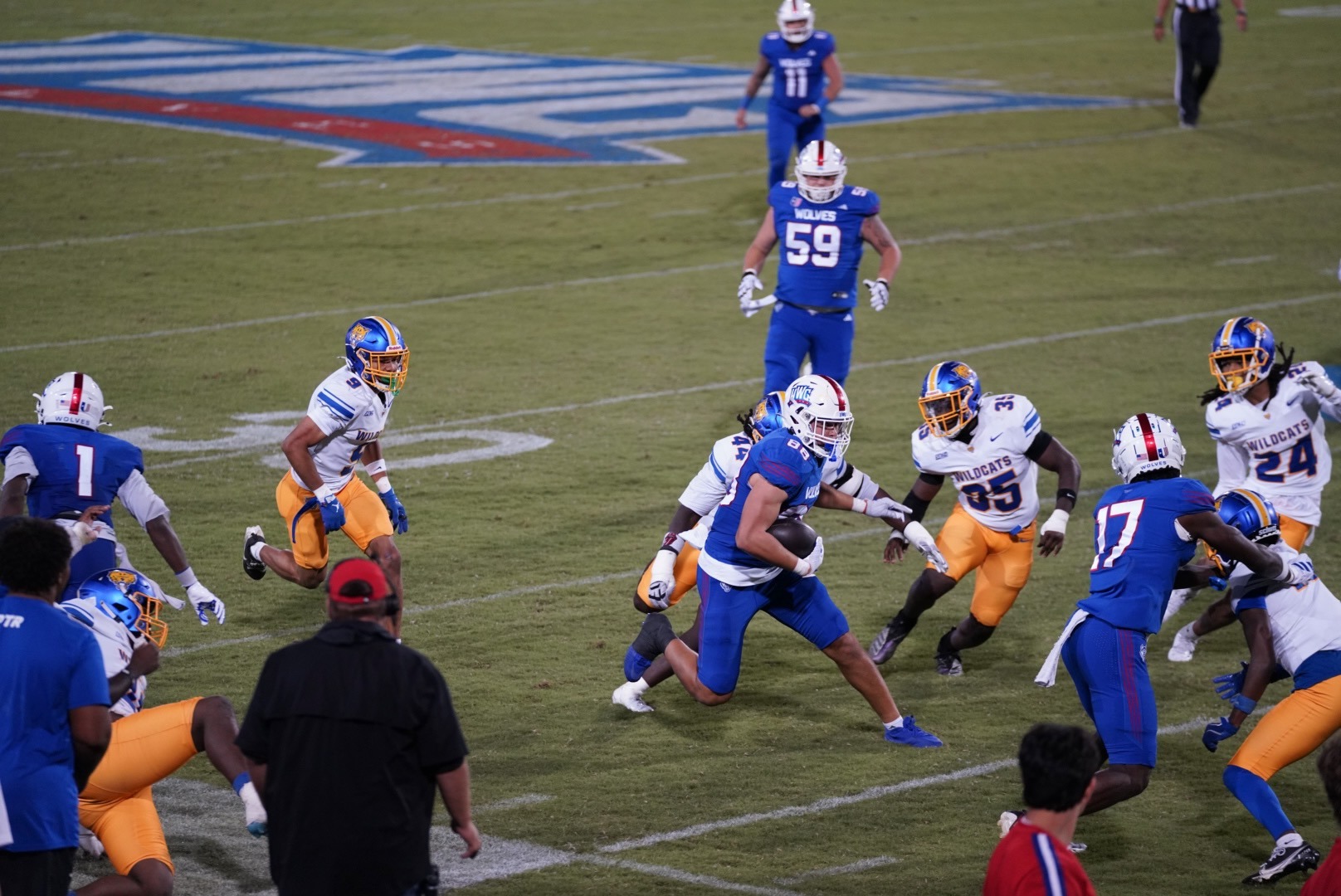 Colby Dixon #88 runs after catching a pass against FVSU.