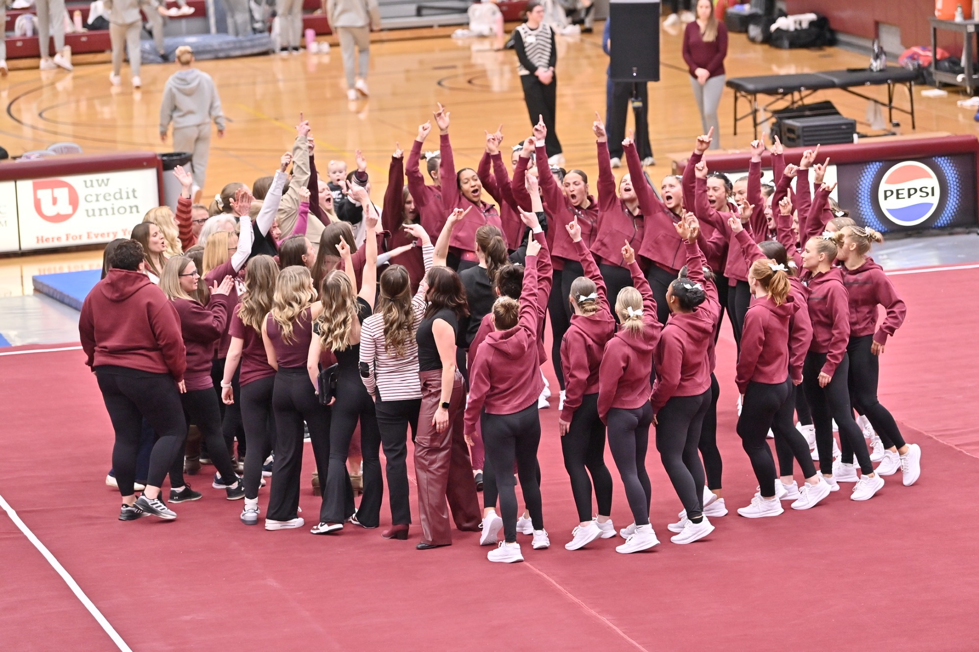 Gymnastics Team Celebration Photo