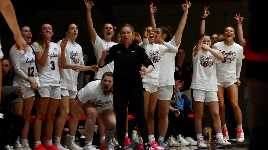 Team celebrating in NCAA First Round
