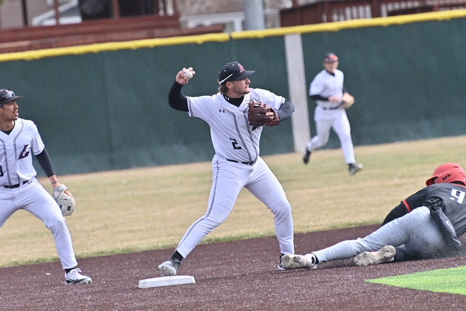 Keegan Fleischman turns double play with throw from second