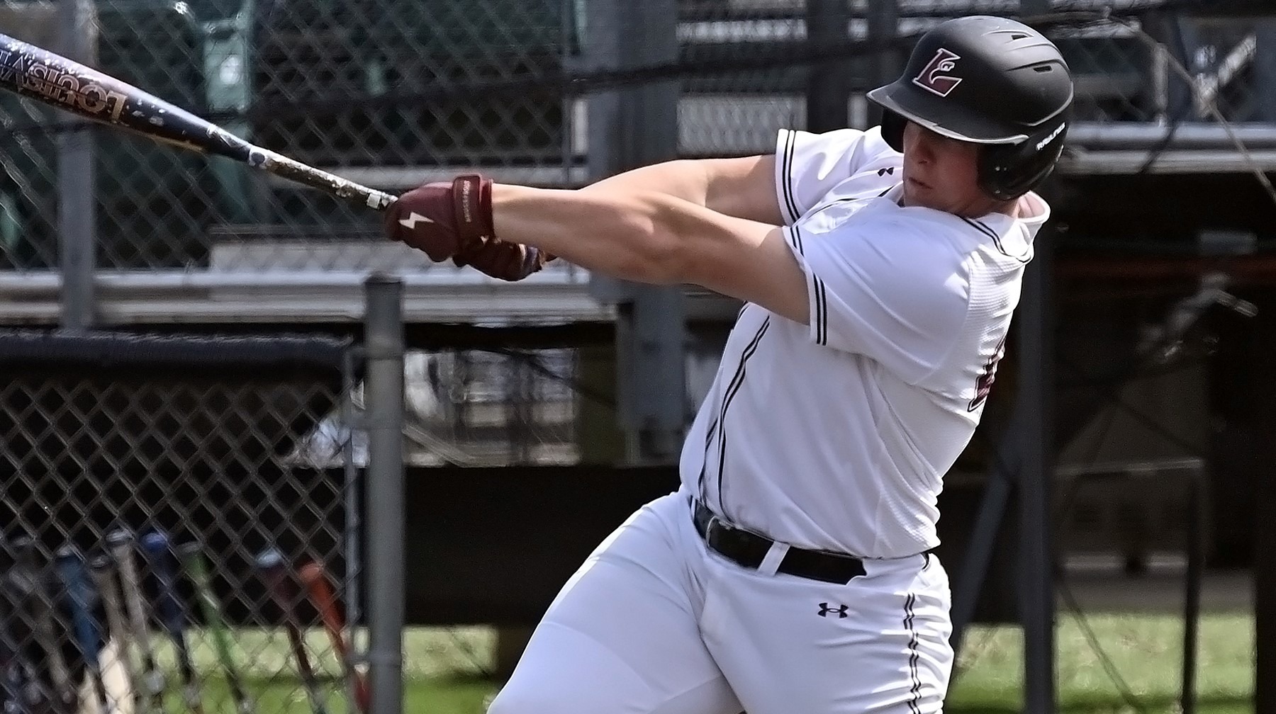 Sam Viniard hitting in game against UW-Platteville