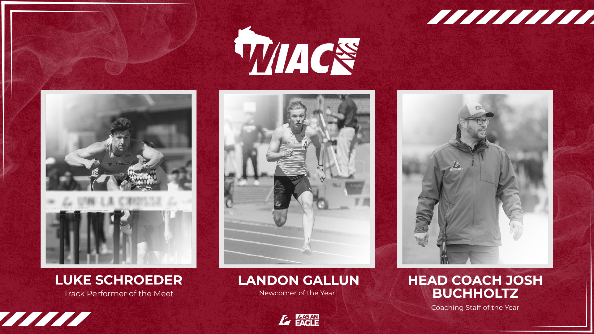 Action photos of Luke Schroeder, Landon Gallun and Josh Buchholtz