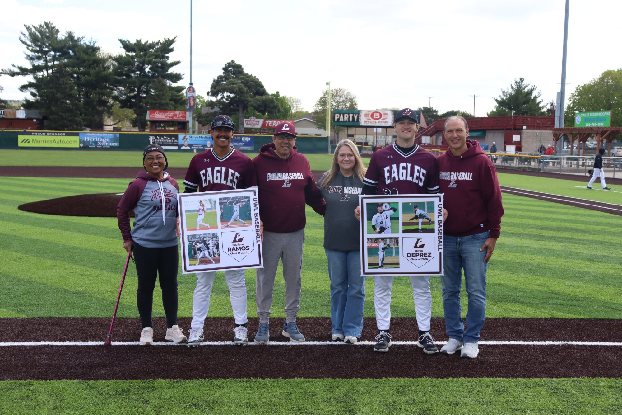 Senior Photo of Owen Deprez and Emiliano Ramos with parents