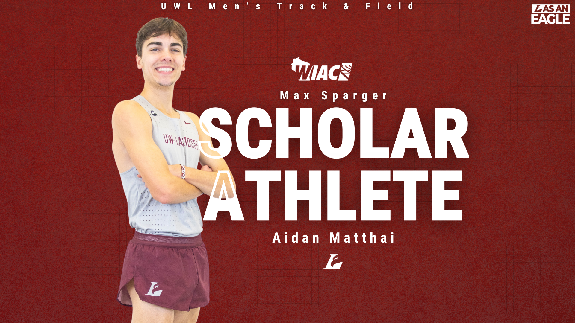 Aidan Matthai portait photo on WIAC Scholar Athlete Graphic