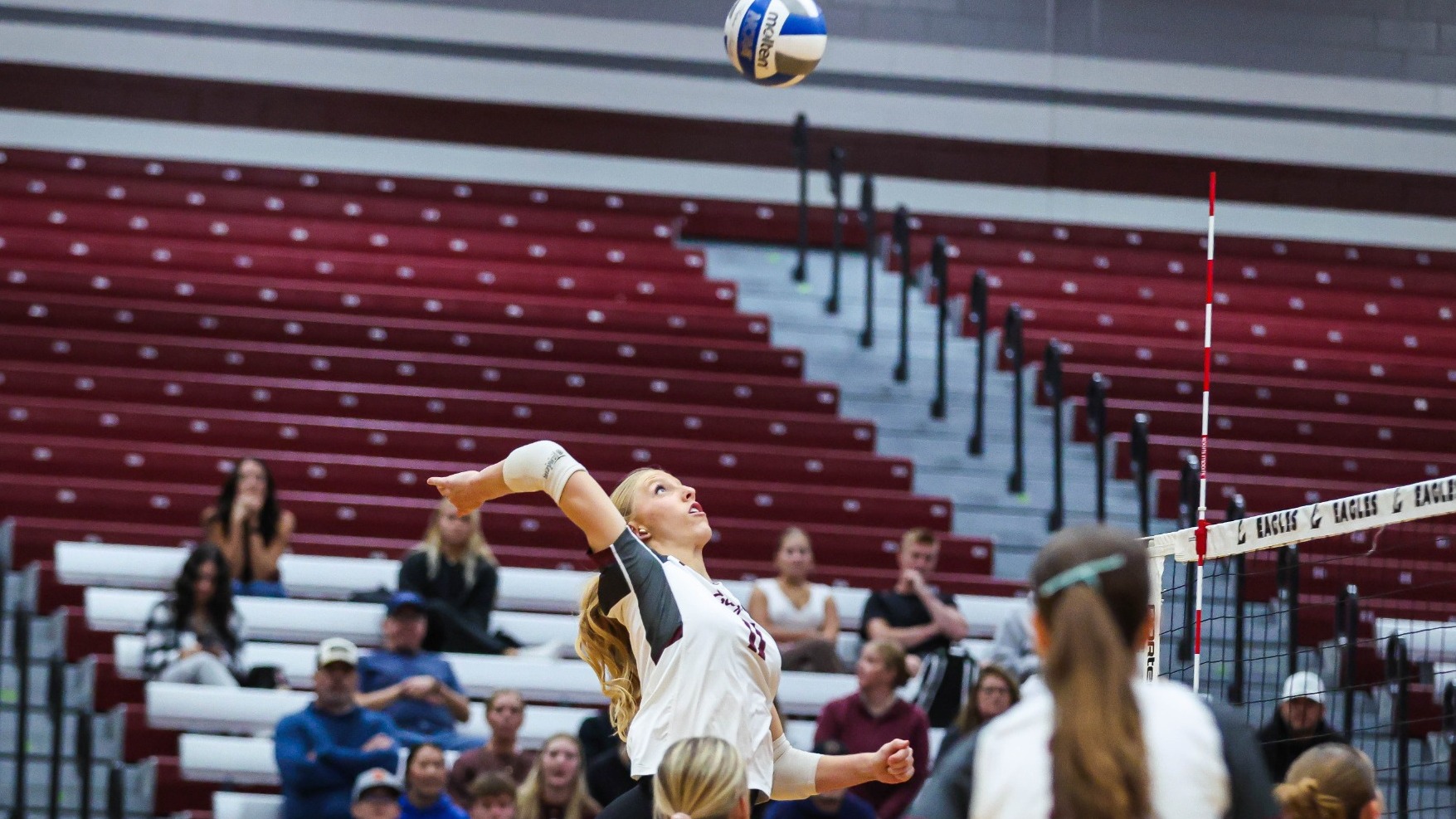 Ali Dehnicke hitting the volleyball