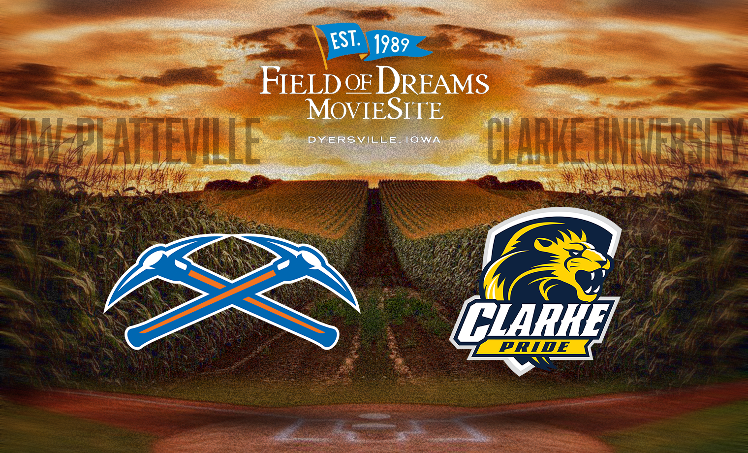 Pioneers baseball vs Clarke Field of Dreams