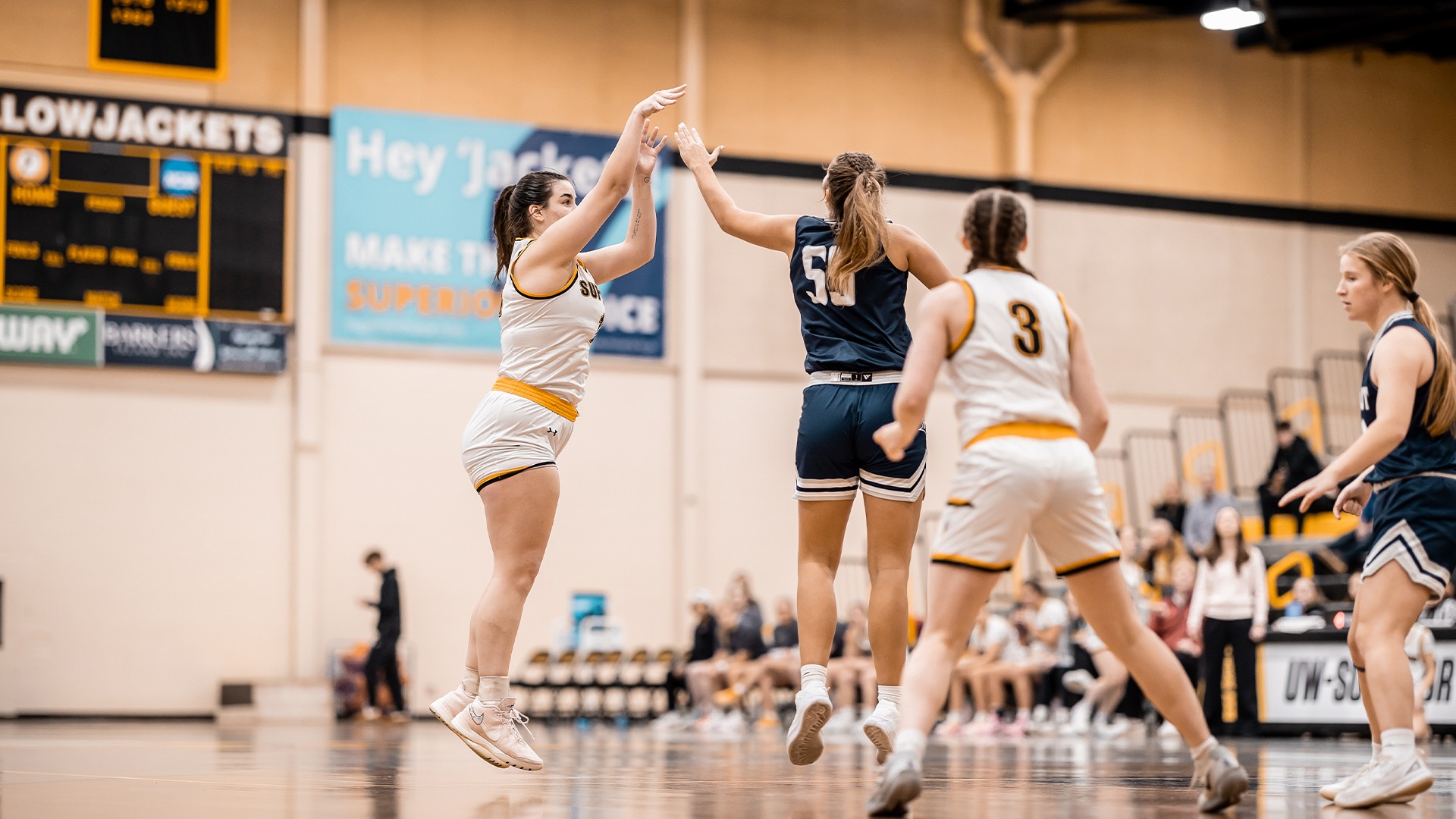 Charlotte Ferstl taking a shot versus UW-Stout.